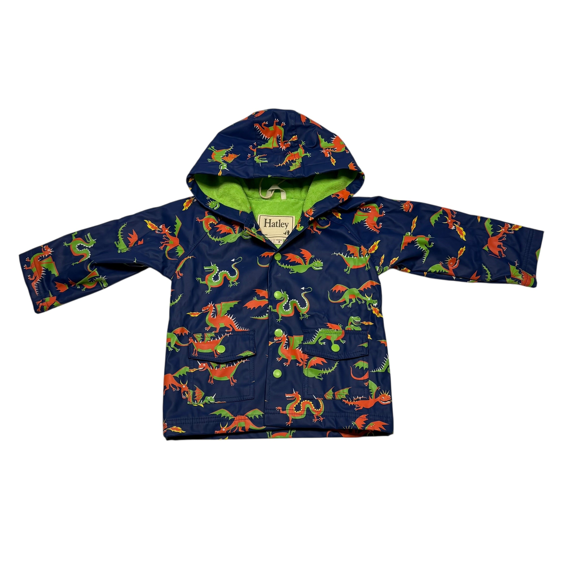 Hatley Toddler Size 3 Dragon 3 Rain Jacket - Ready Kids Canada