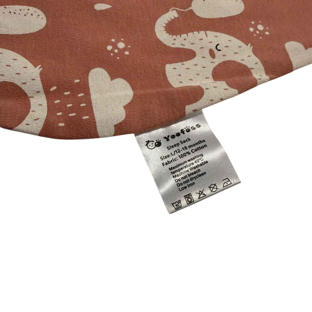 Yoofoss Cotton Sleep Sack - Large (12-18 Months) Pink Elephant