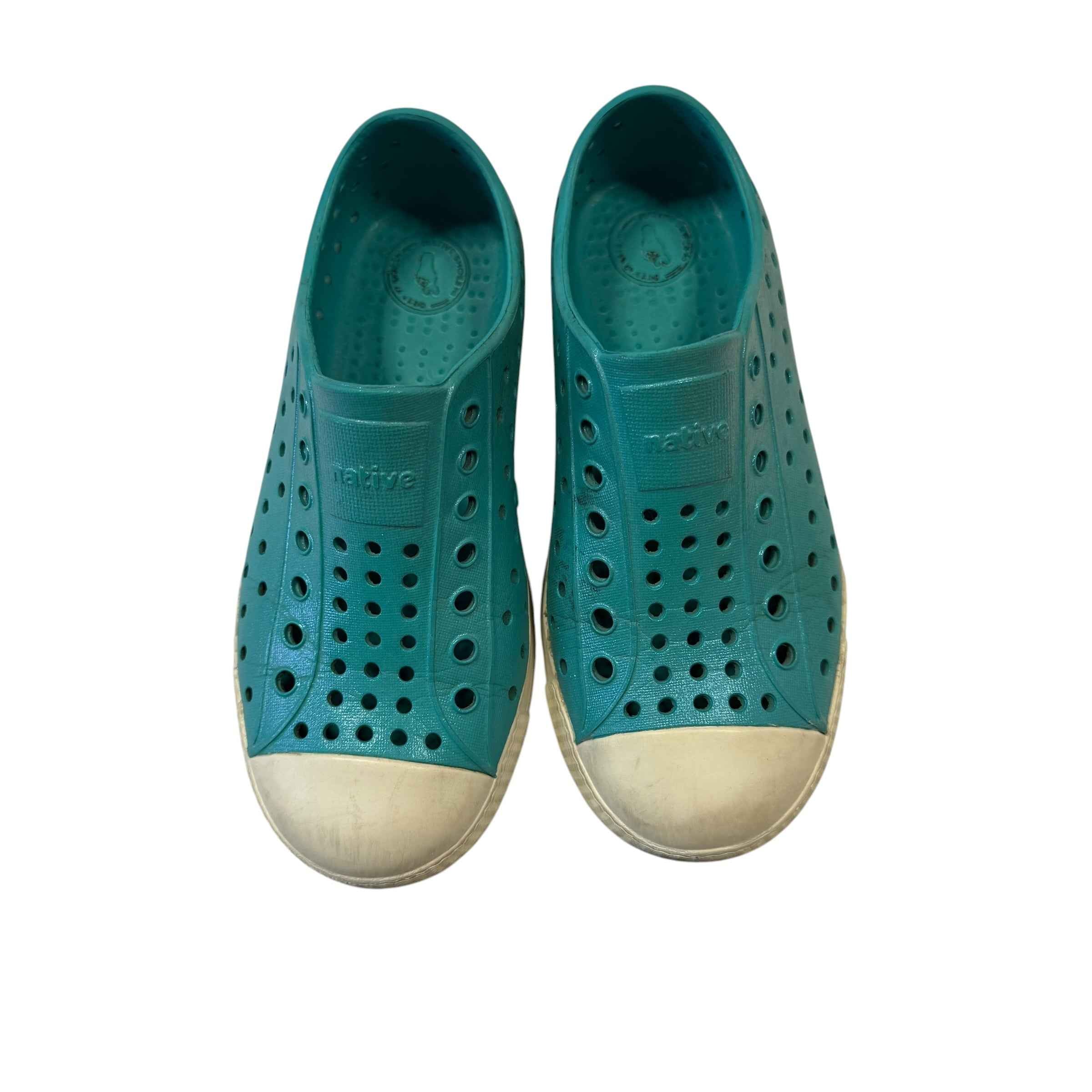 Native Shoes Kids Jefferson Waterproof Slip-On Sneakers - Shiny Teal - Size C12 Little Kid - Ready Kids Canada