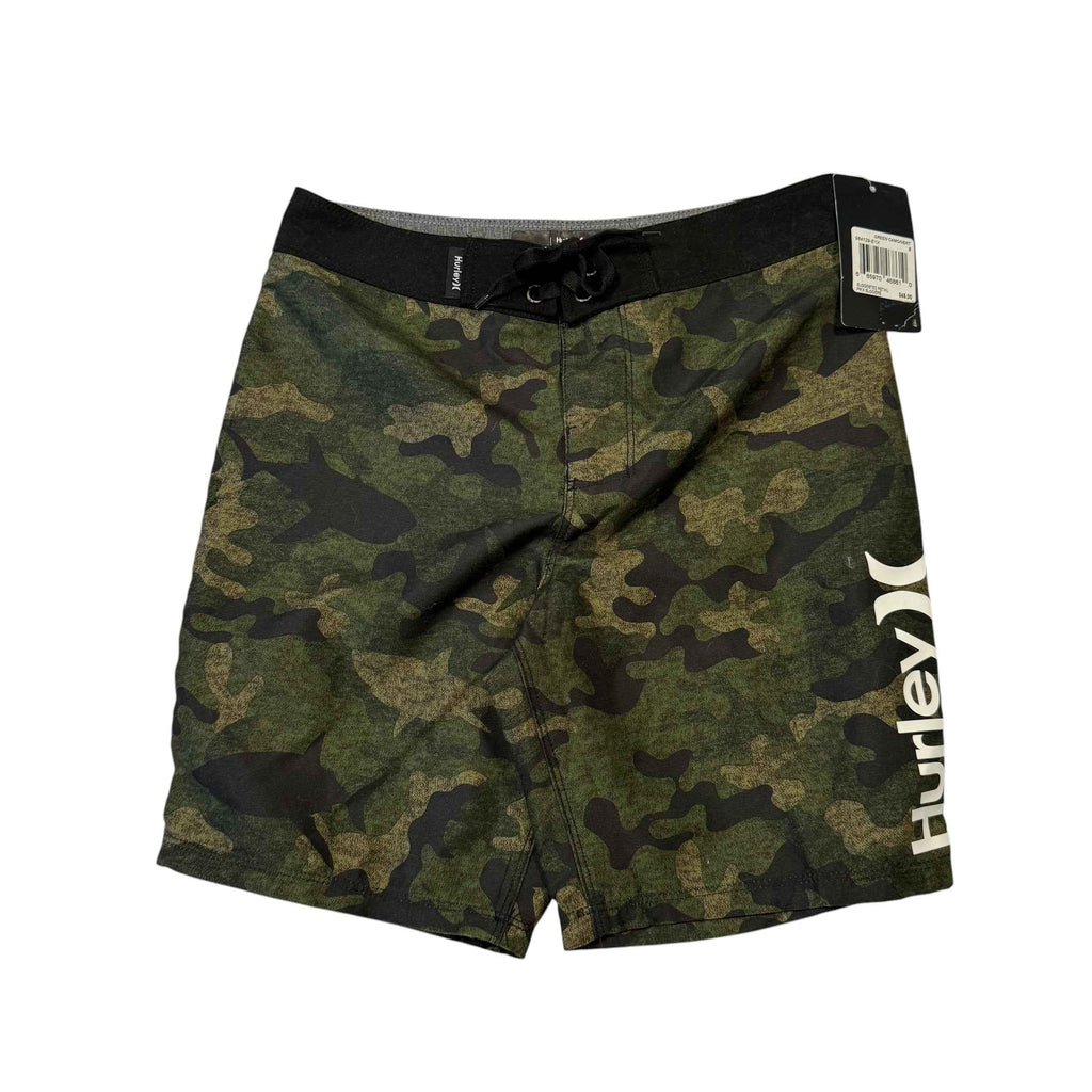 NWT Hurley Boys Green Camo Shark Board Shorts – Size 8 (24 Waist) - Ready Kids Canada