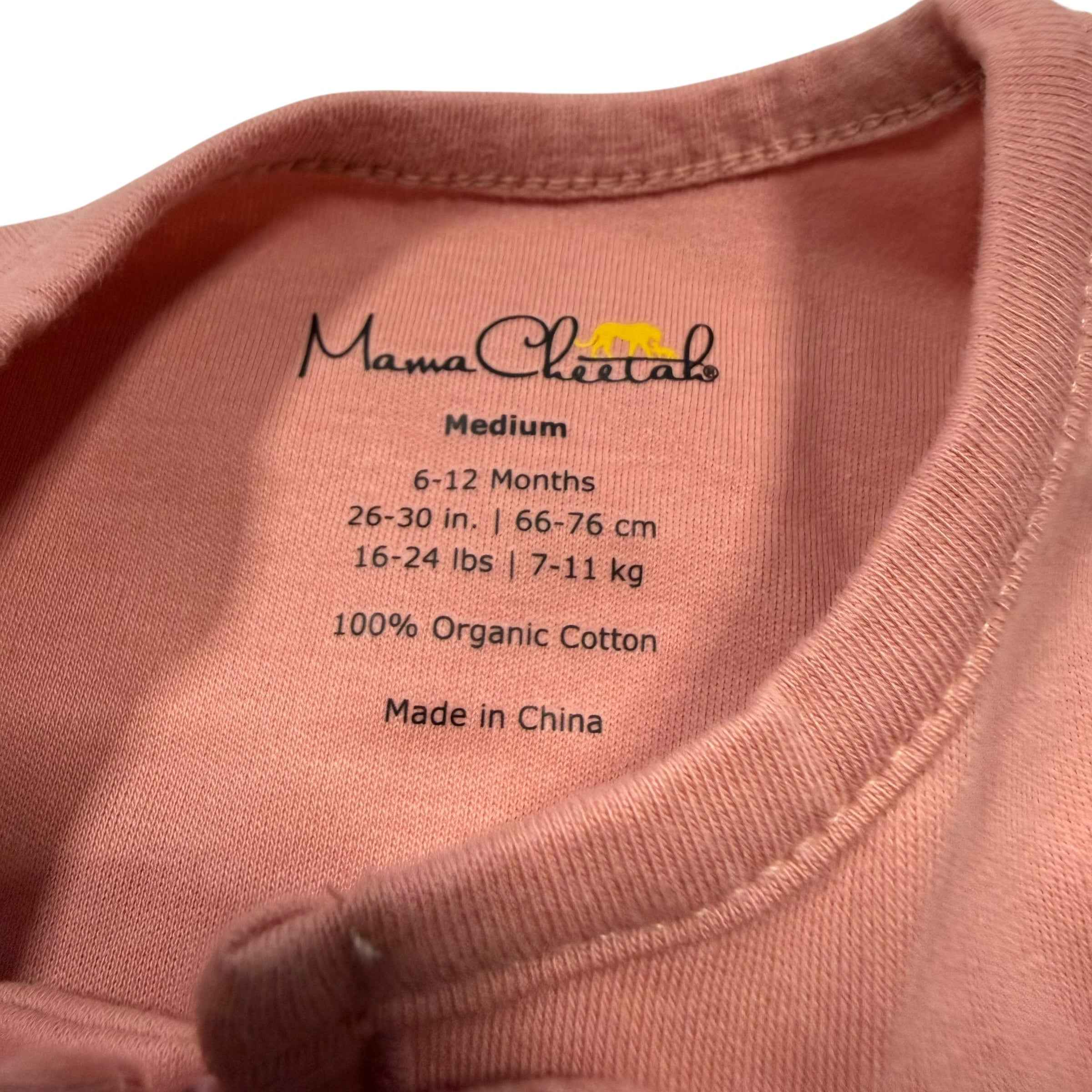 Mama Cheetah Organic Cotton Sleep Sack - Medium (6-12 Months) Pink