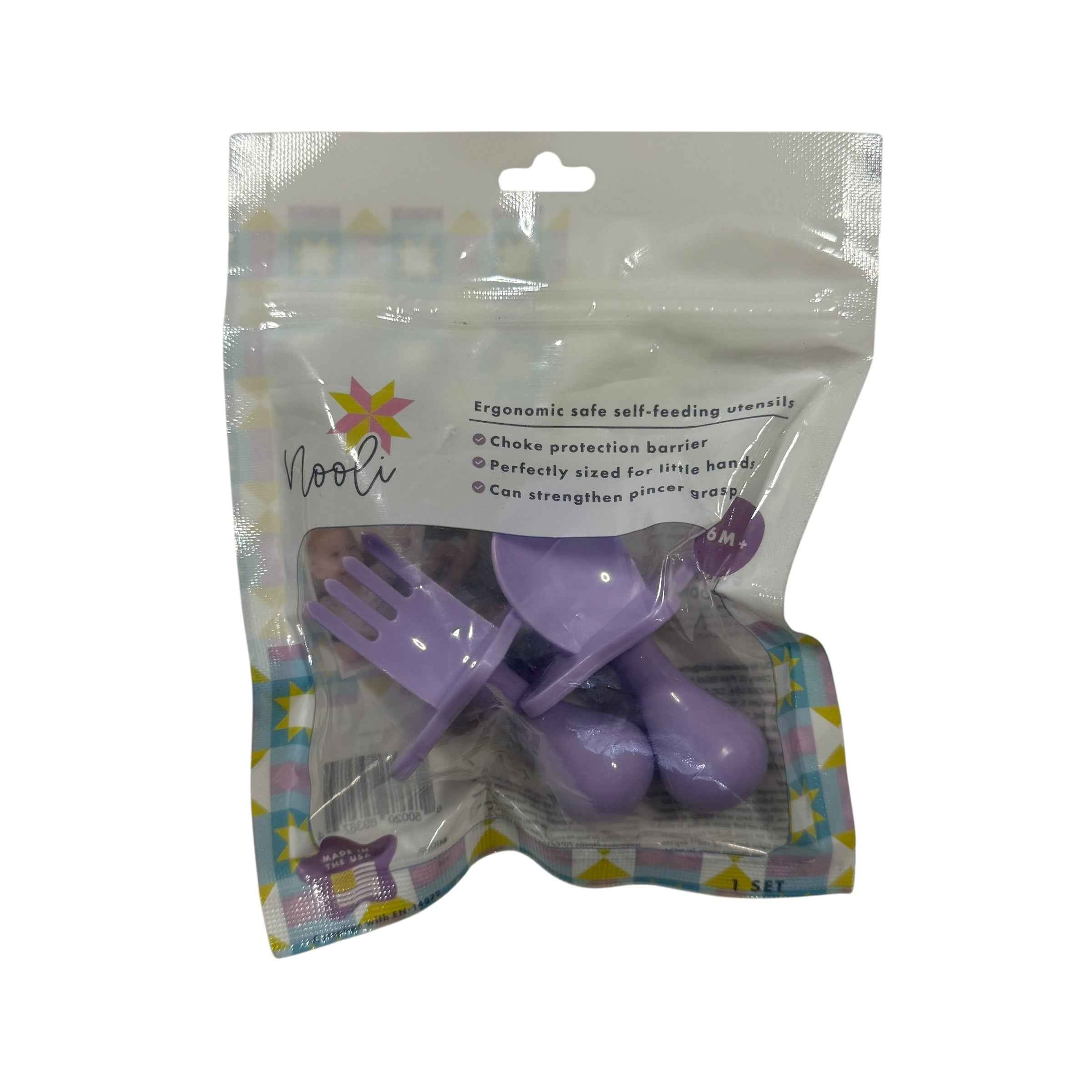 Nooli by Grabease: First Self-Feeding Utensil Set Lavender (Purple) New BNWT