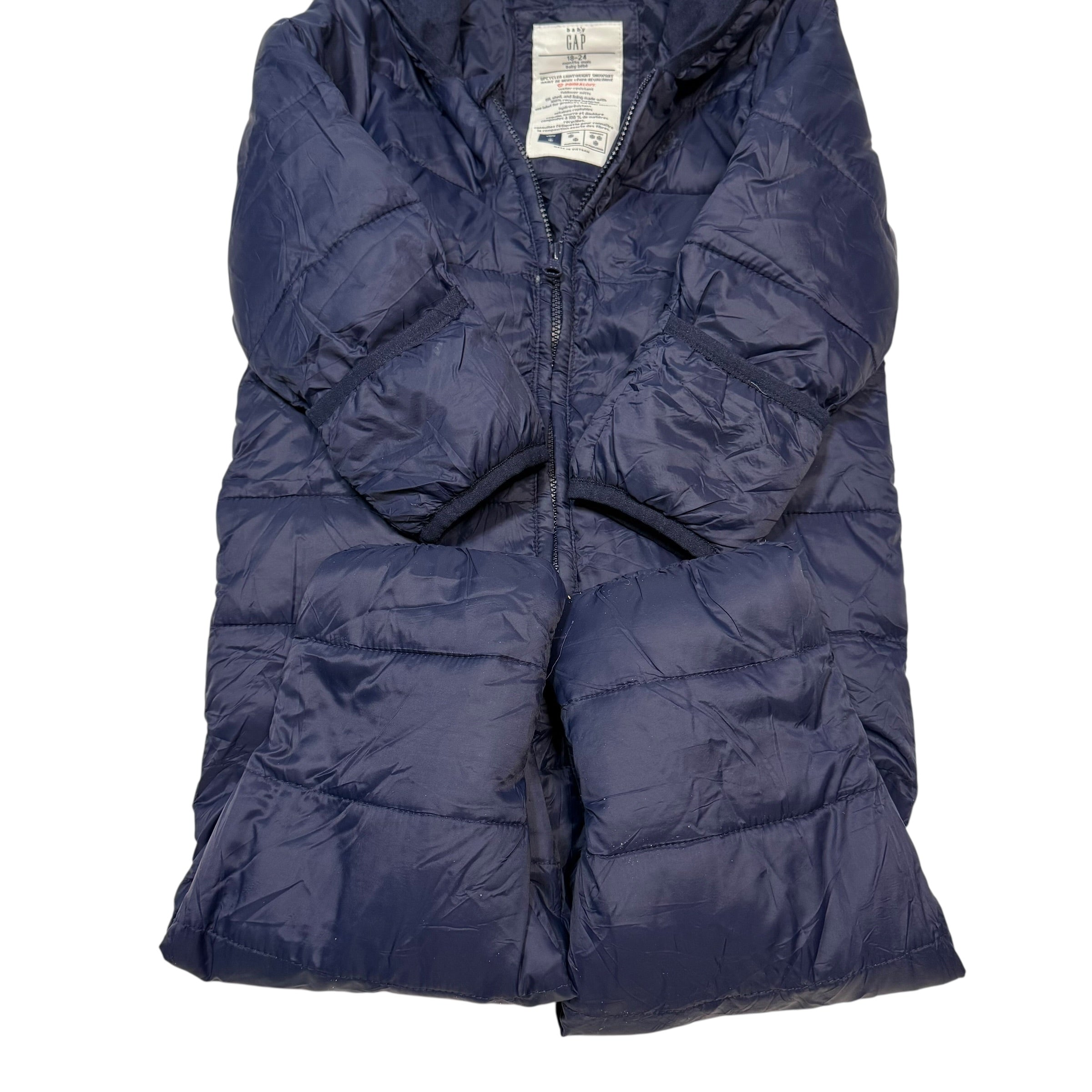 Baby GAP Recycled Primaloft 18-24 Month “Warm” Snowsuit With Fold Over Hands and Feet