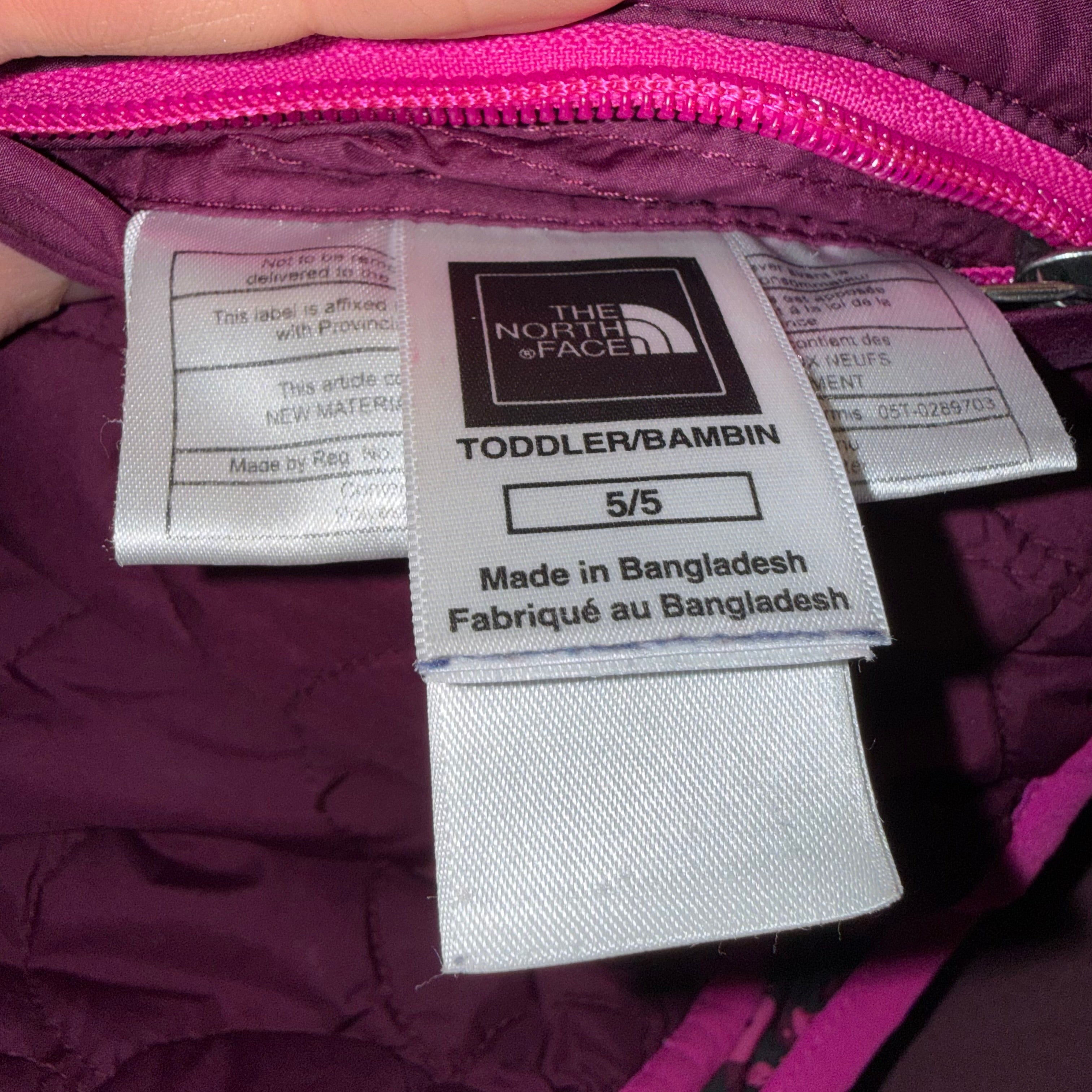 The North Face toddler size 5 reversible light jacket Perrito