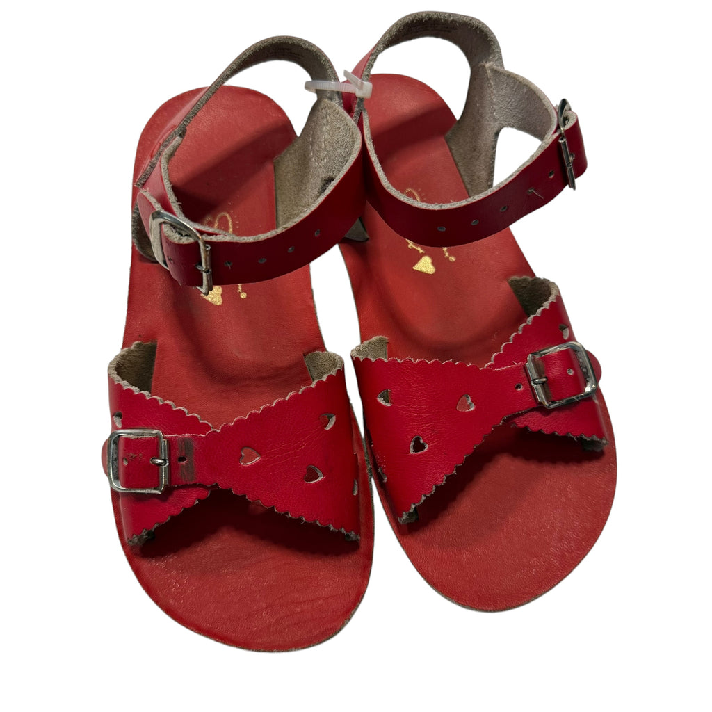Salt-Water Sandals Sun-San Sweetheart Leather Sandal in Red (Size 11 Little Kids) - Ready Kids Canada