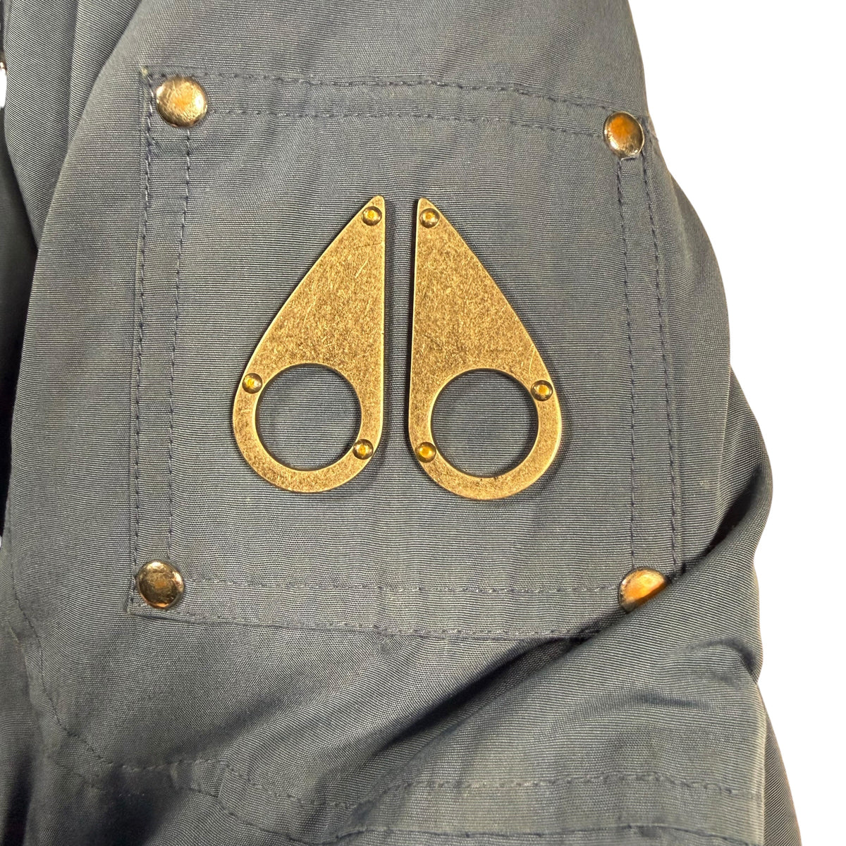 Moose Knuckles Kids Original Hooded Down Parka Size Small (7-8) Blue - Ready Kids Canada