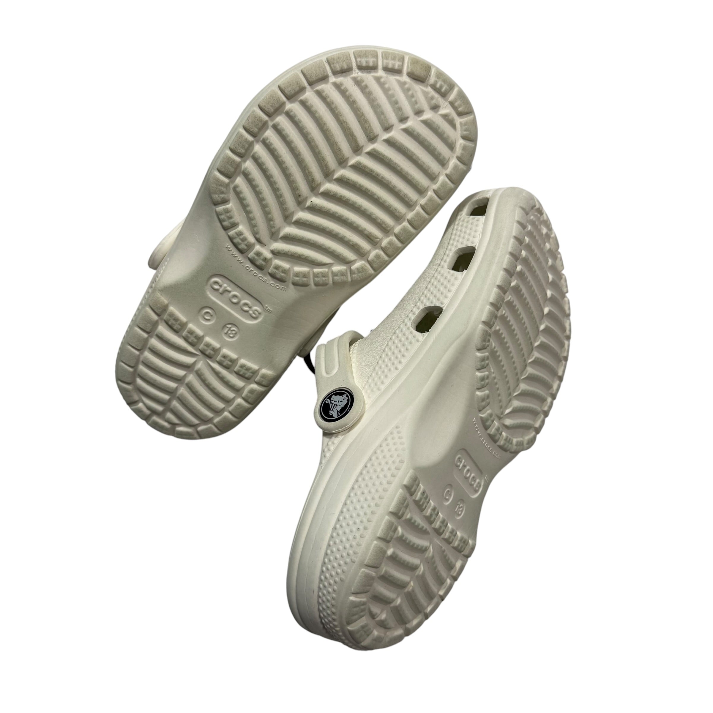 Crocs Little Kids Size 13 Bone White Classic Clogs - Ready Kids Canada