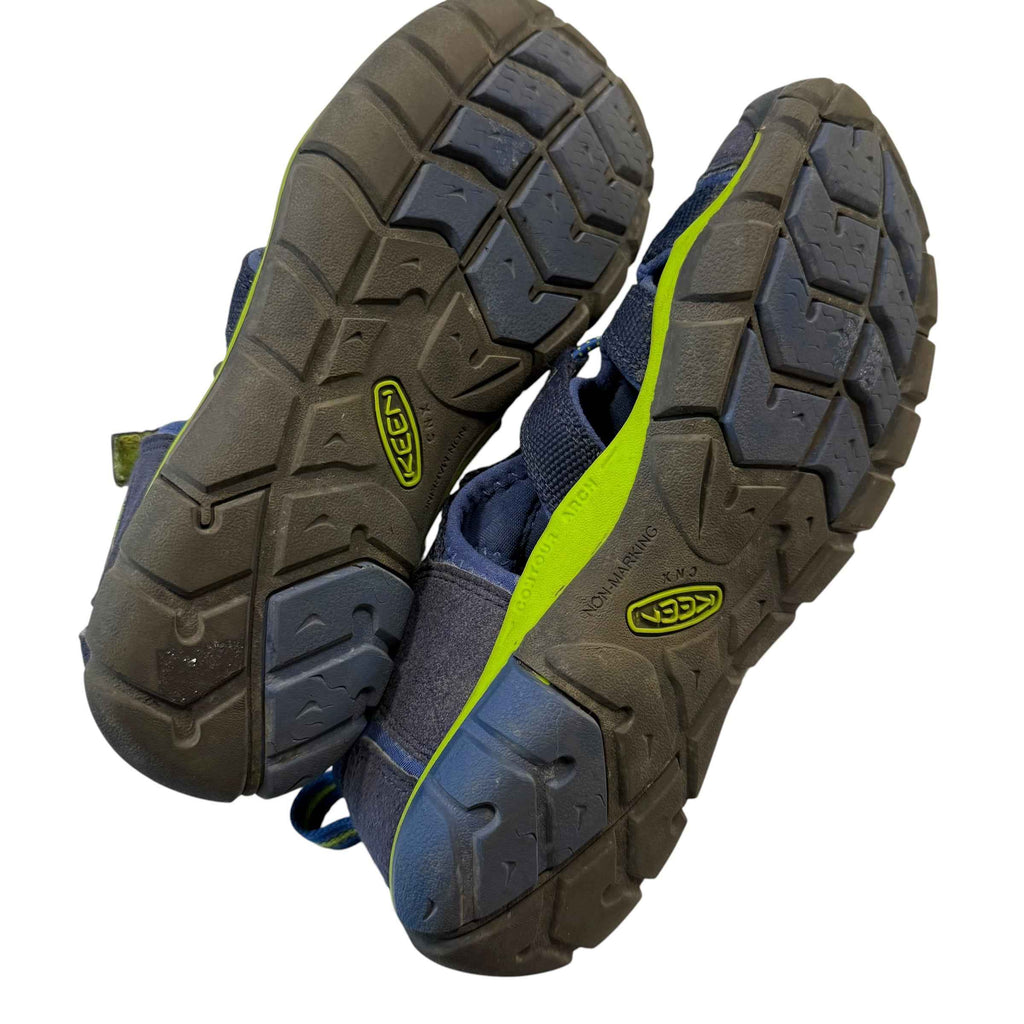 KEEN Kids Seacamp II CNX Waterproof Sport Sandals - Hawaiian Blue & Green Glow - Size US 3 Big Kid - Ready Kids Canada