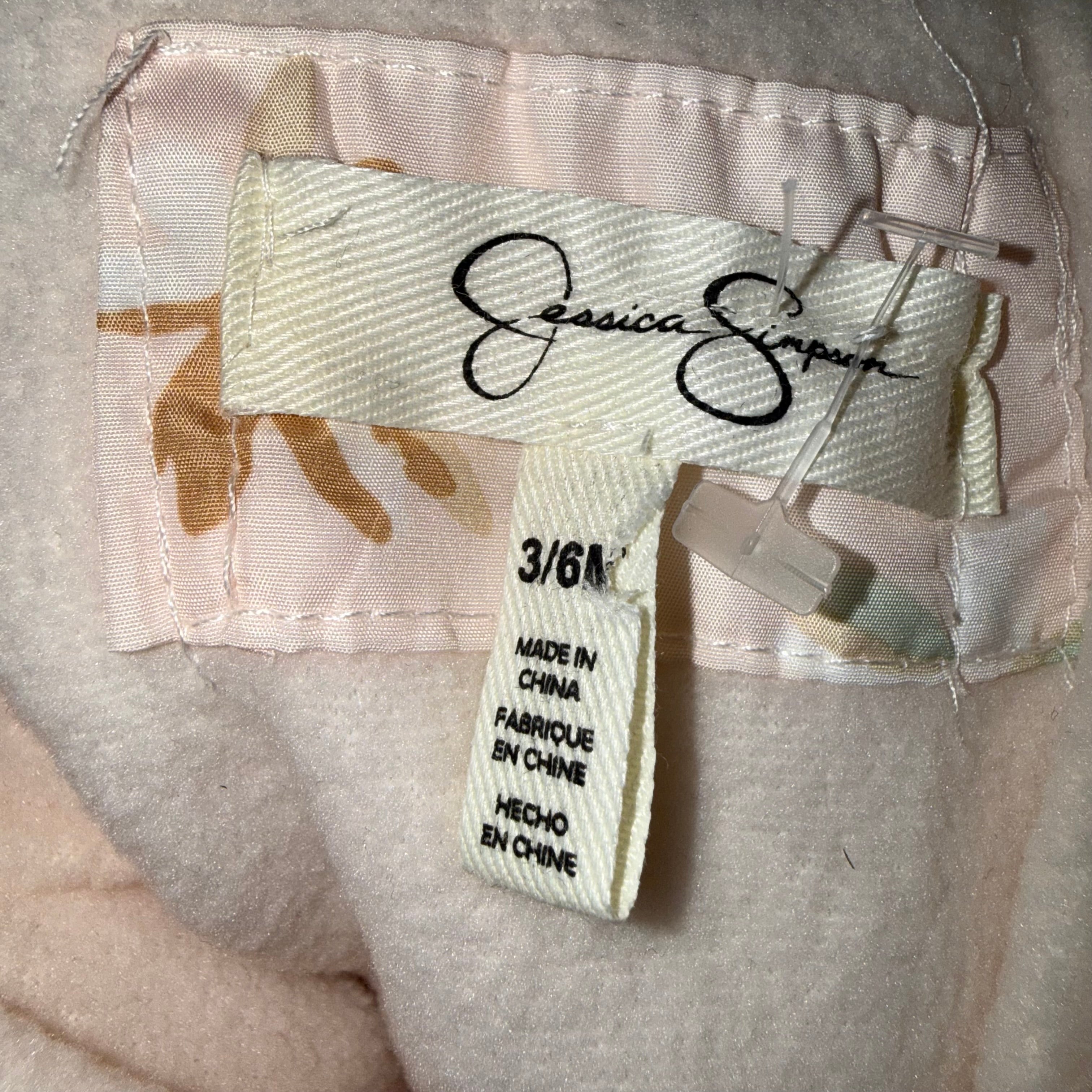 Jessica Simpson 3-6 month snowsuit pink blush floral pram suit with hood