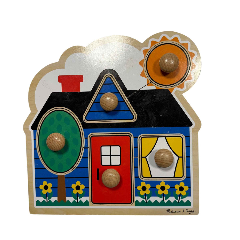 Mellisa & Doug Chunky Knob Wooden Puzzle House Shapes