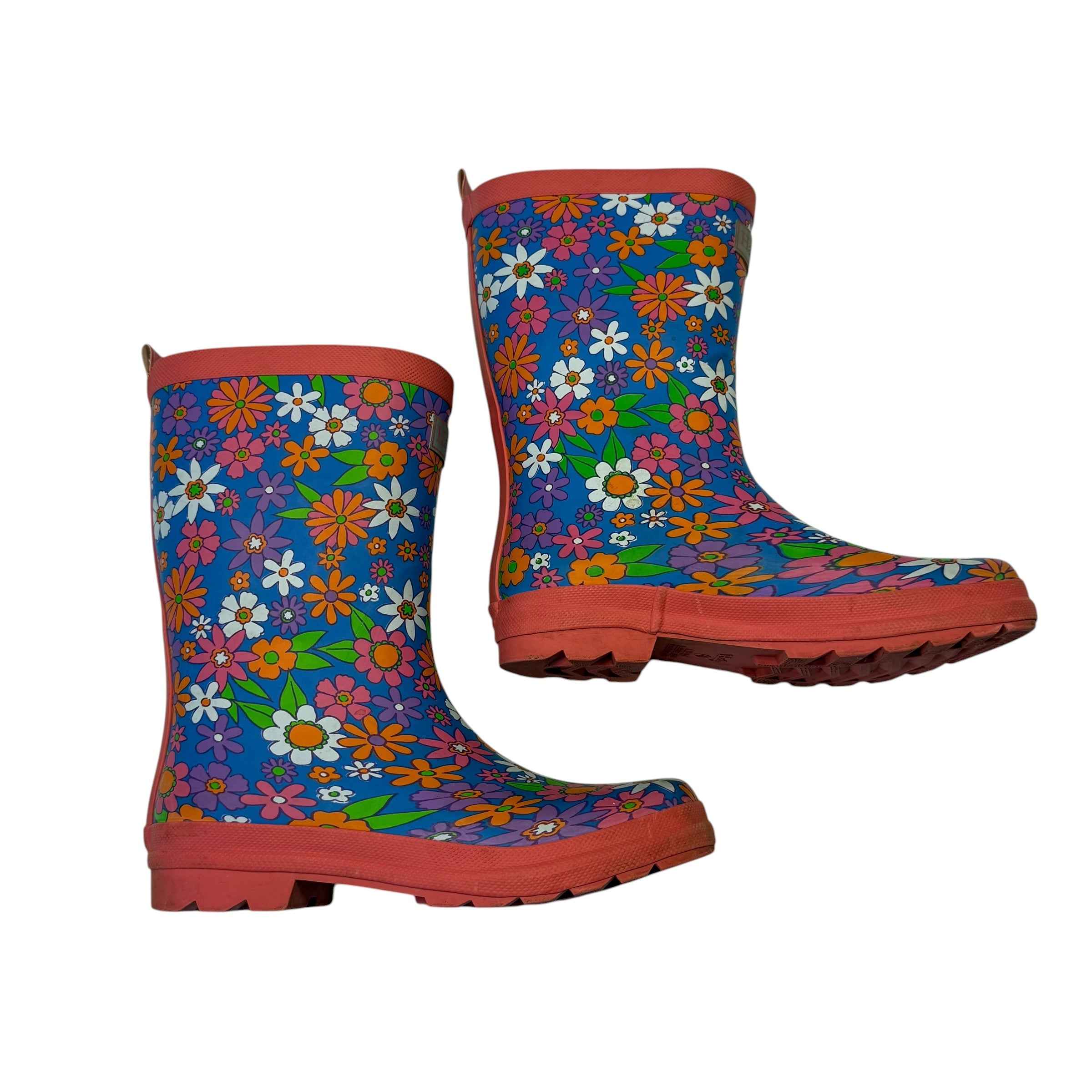 Hatley Retro Floral Big Kid Girls Size 4 Rain Boots