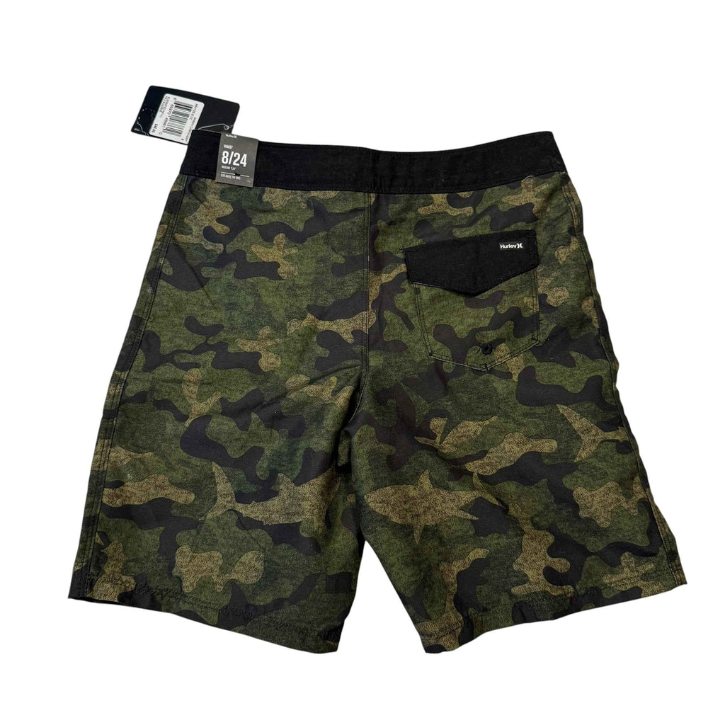 NWT Hurley Boys Green Camo Shark Board Shorts – Size 8 (24 Waist) - Ready Kids Canada