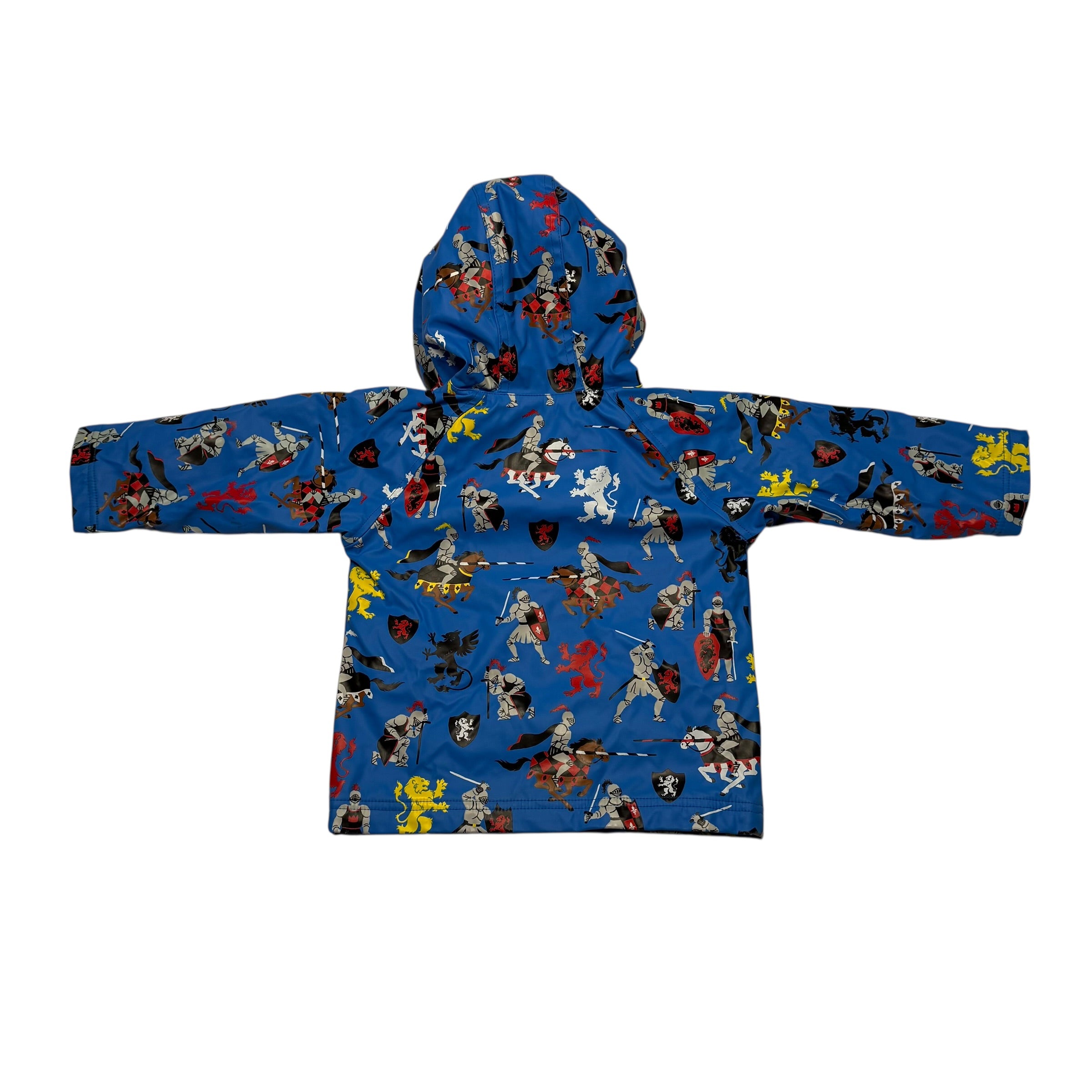 Hatley Knights Toddler Rain Jacket Size 2 Blue Yellow - Ready Kids Canada
