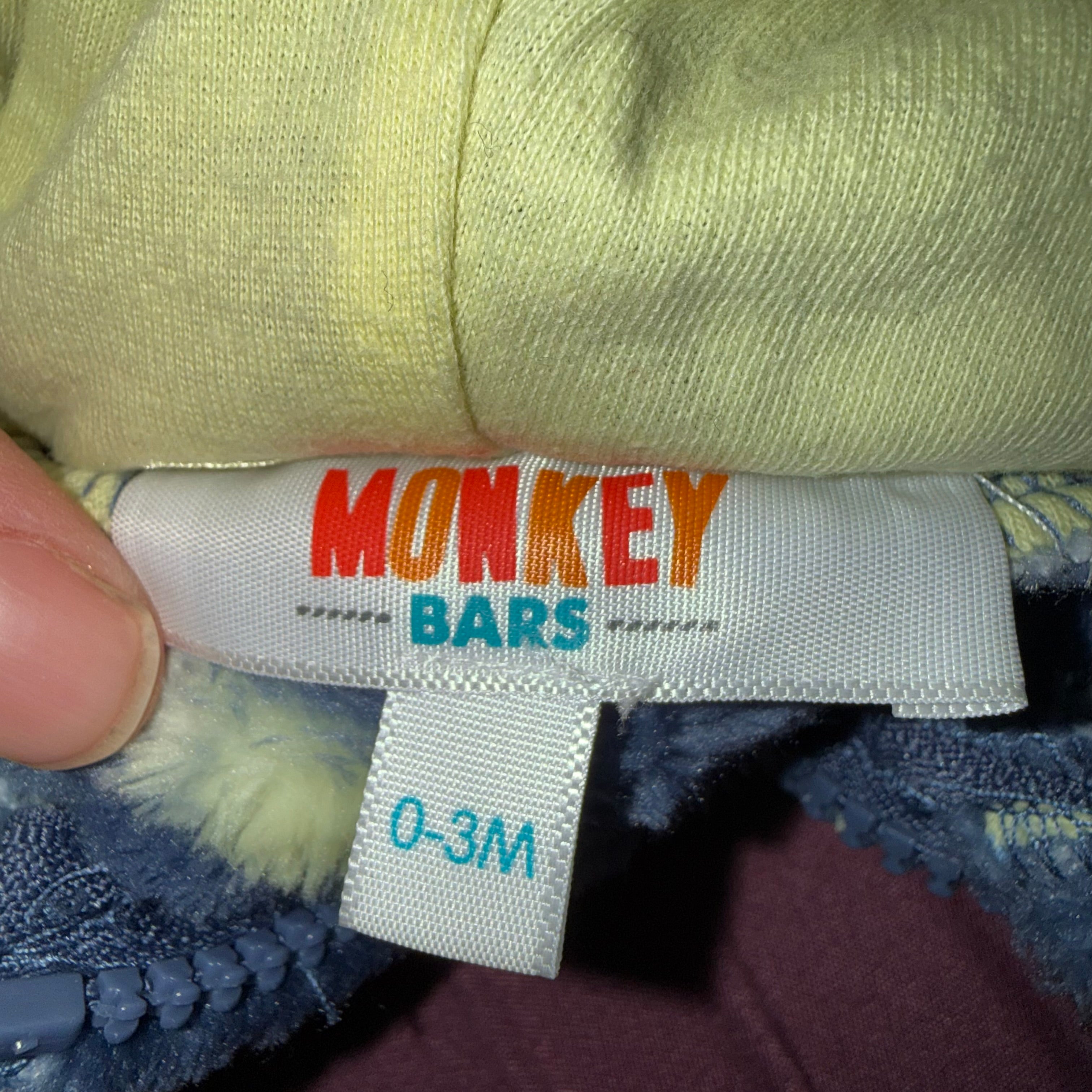 Monkey bars fleece suit 0-3 months baby bunting one-piece
