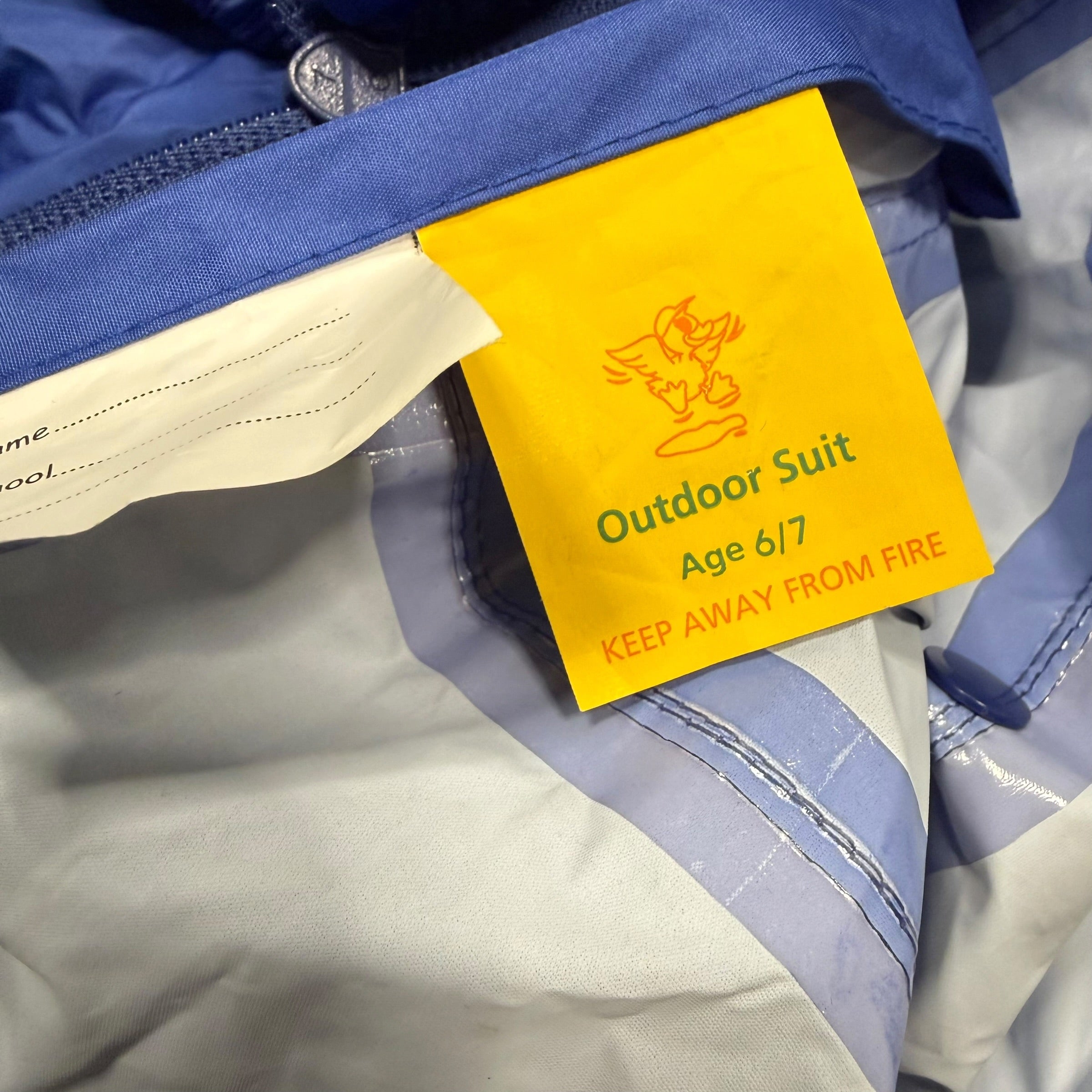 Blue Kids Waterproof Rain Suit & Outdoor Overall - Age 6/7 - Ready Kids Canada