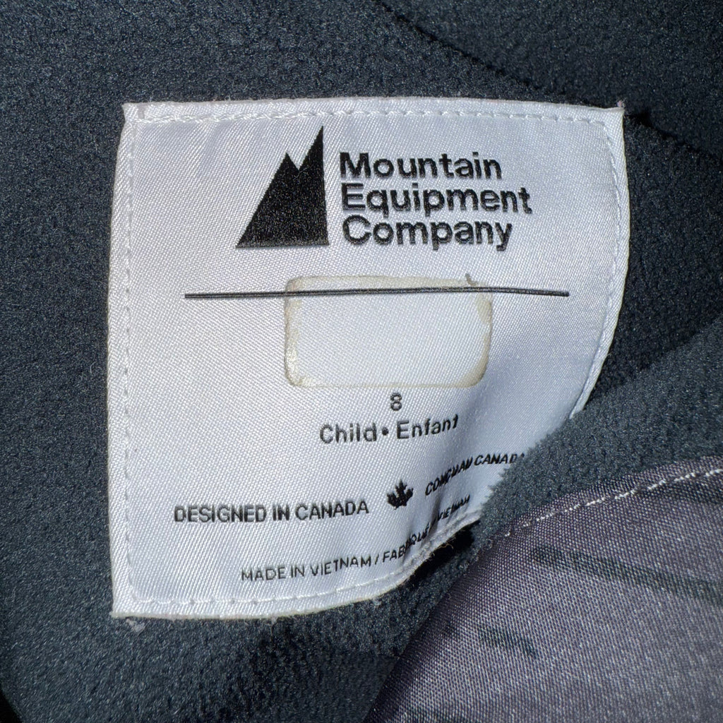 MEC Cozy Aquanator youth size 8 fleece lined rain jacket