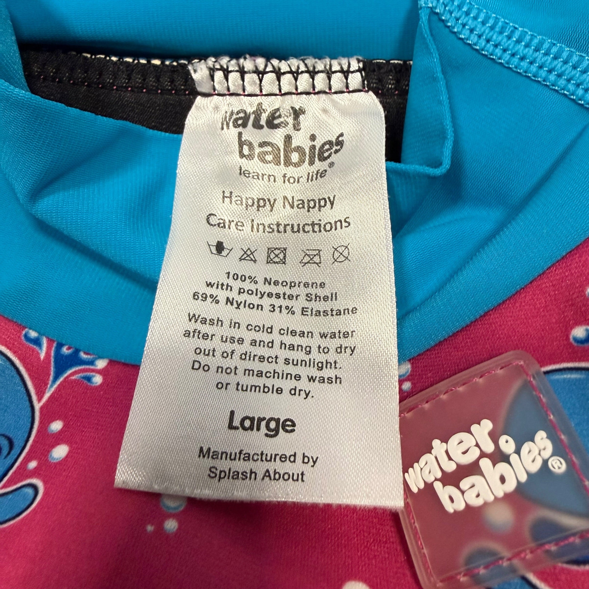 Water Babies Bubba Happy Nappy Large Pink Whale Swim Diaper - Ready Kids Canada