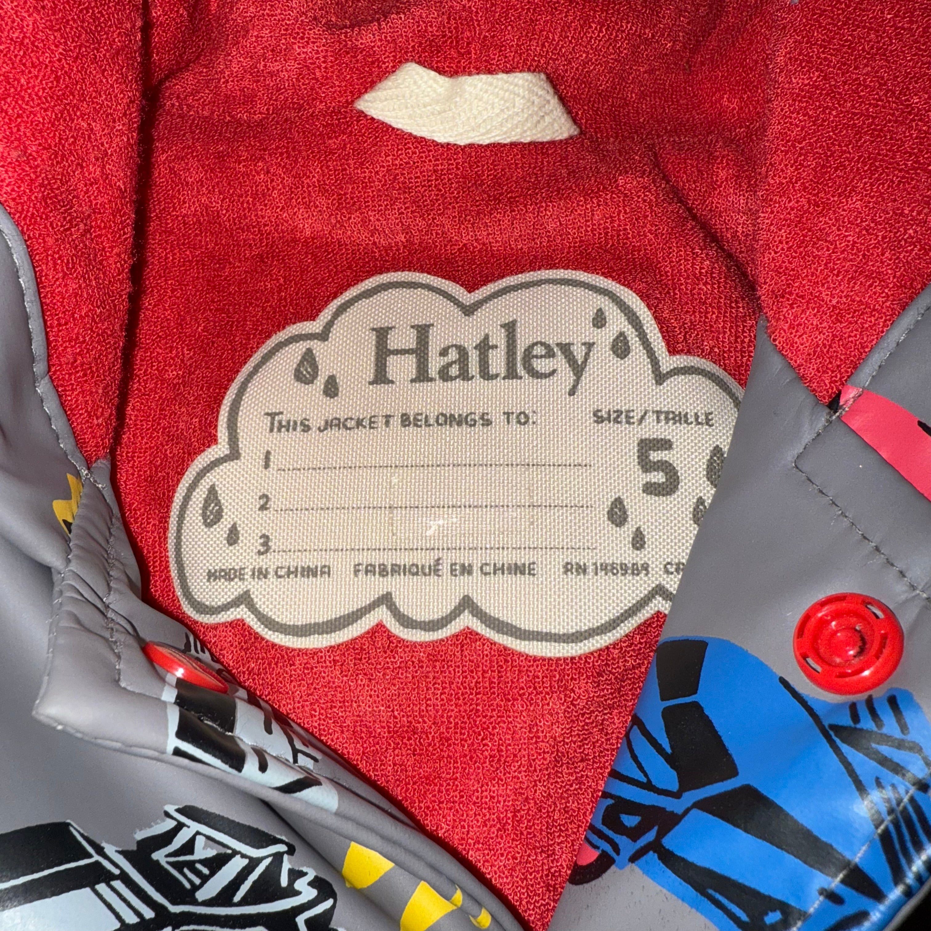 Hatley size 5 rain jacket coat waterproof for kids