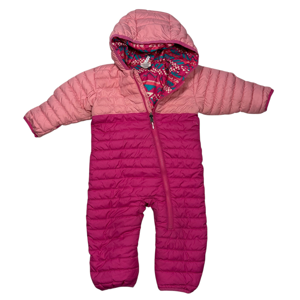 Columbia Powder Lite Reversible Baby Bunting 12-18 months Pink floral print