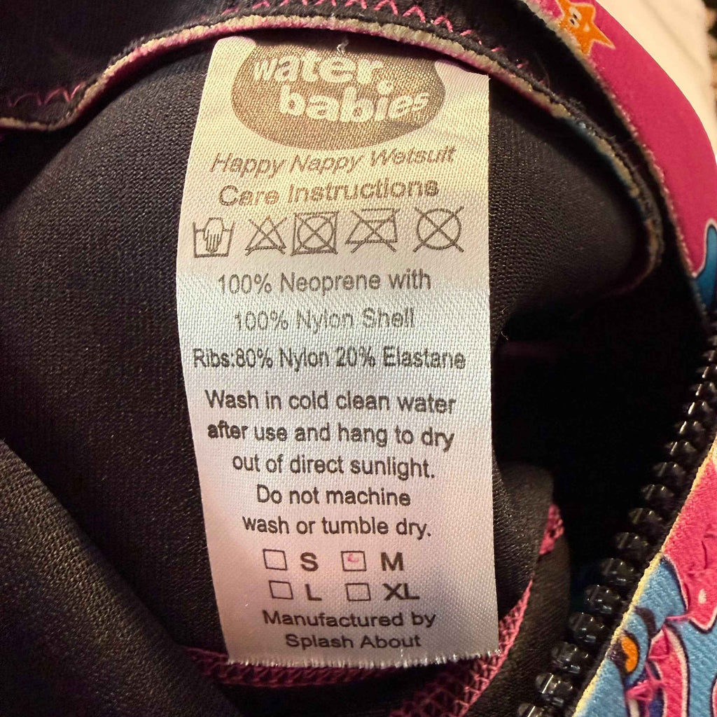 Water Babies Bubba Happy Nappy 2-in-1 Baby Wetsuit - Pink Whale Print, Size Medium - Ready Kids Canada