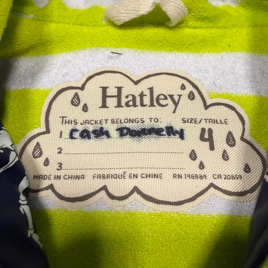 Hatley Zippered Size 4 Lined Dinosaur Rain Jacket Navy - Ready Kids Canada
