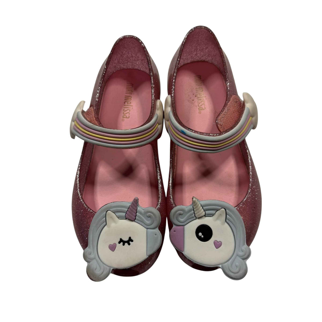 Mini Melissa Kids Ultragirl Unicorn Rainbow Glitter Jelly Shoes – Silver/Multi (Size 9) - Ready Kids Canada