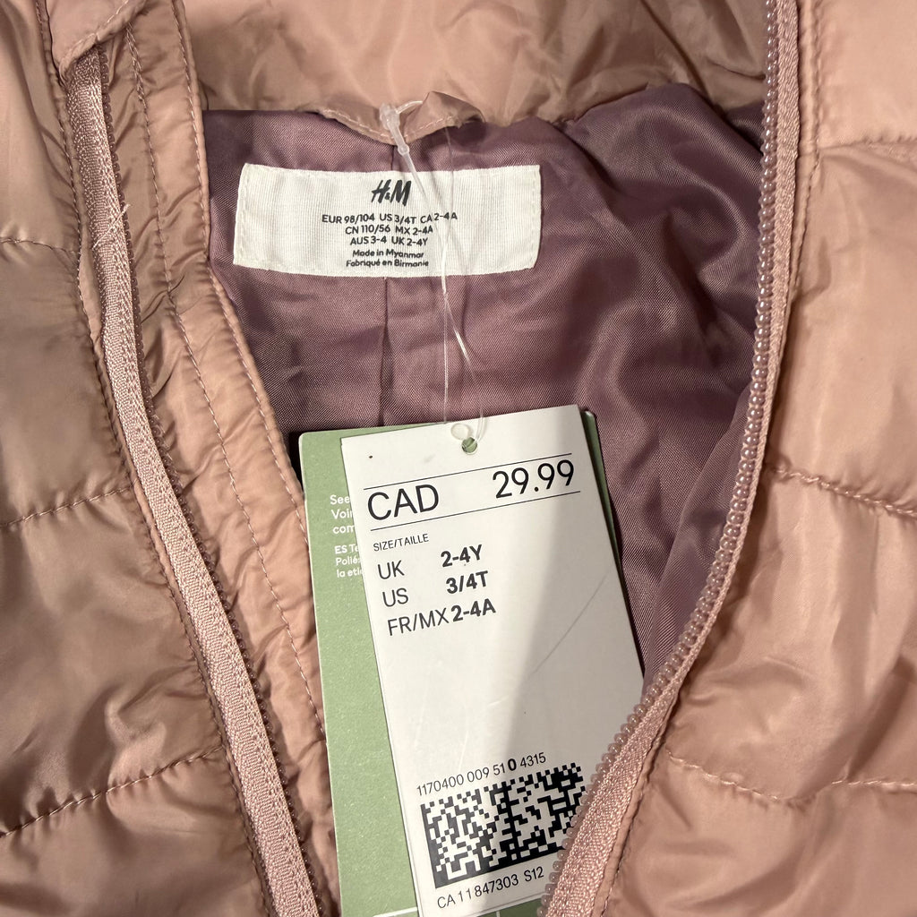 H&M Kids Lightweight Puffer Jacket Size 3/4T - Ready Kids Canada