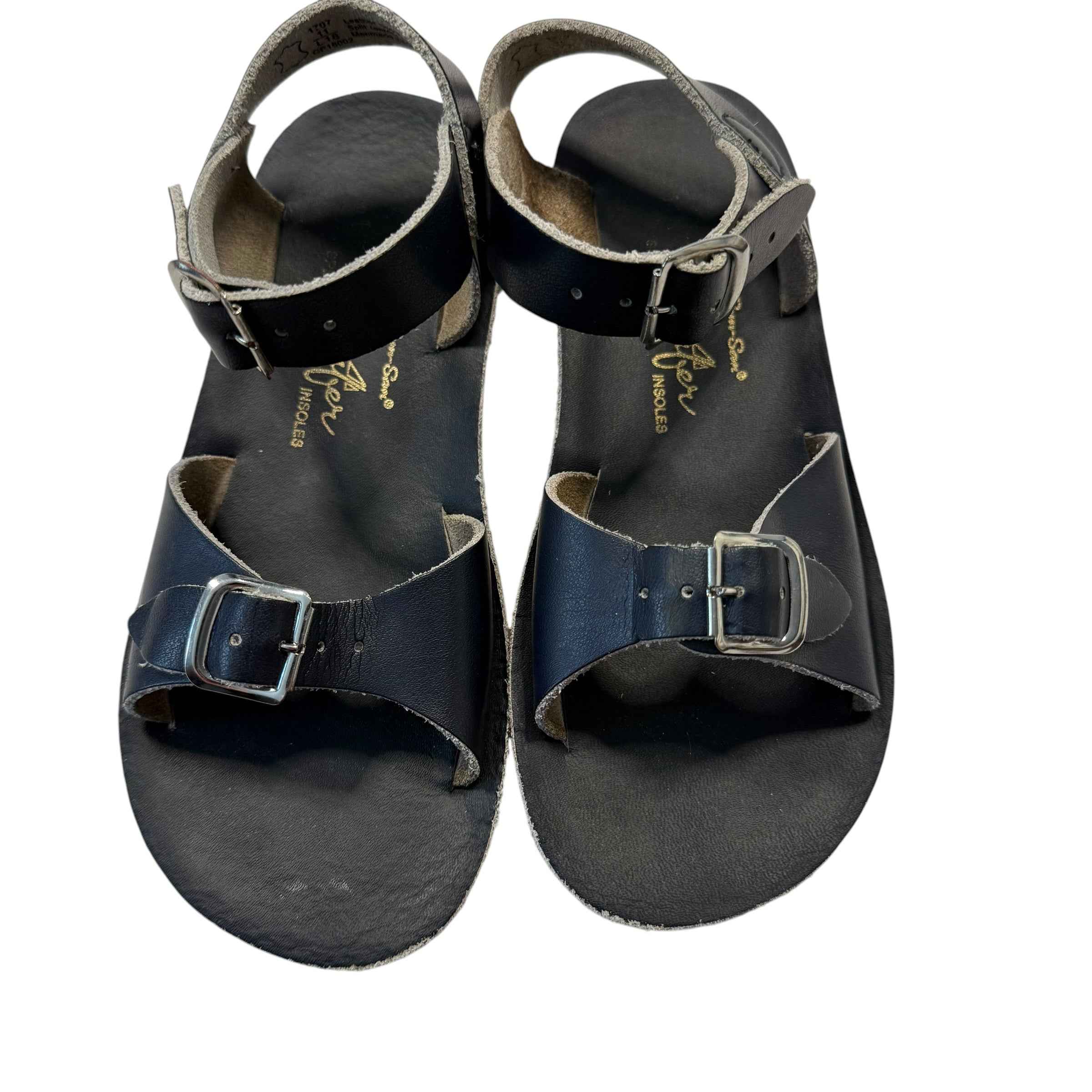 Salt Water Sandals Kids Sun-San Surfer Waterproof Leather Sandals - Navy Blue - Size 11 Little Kid