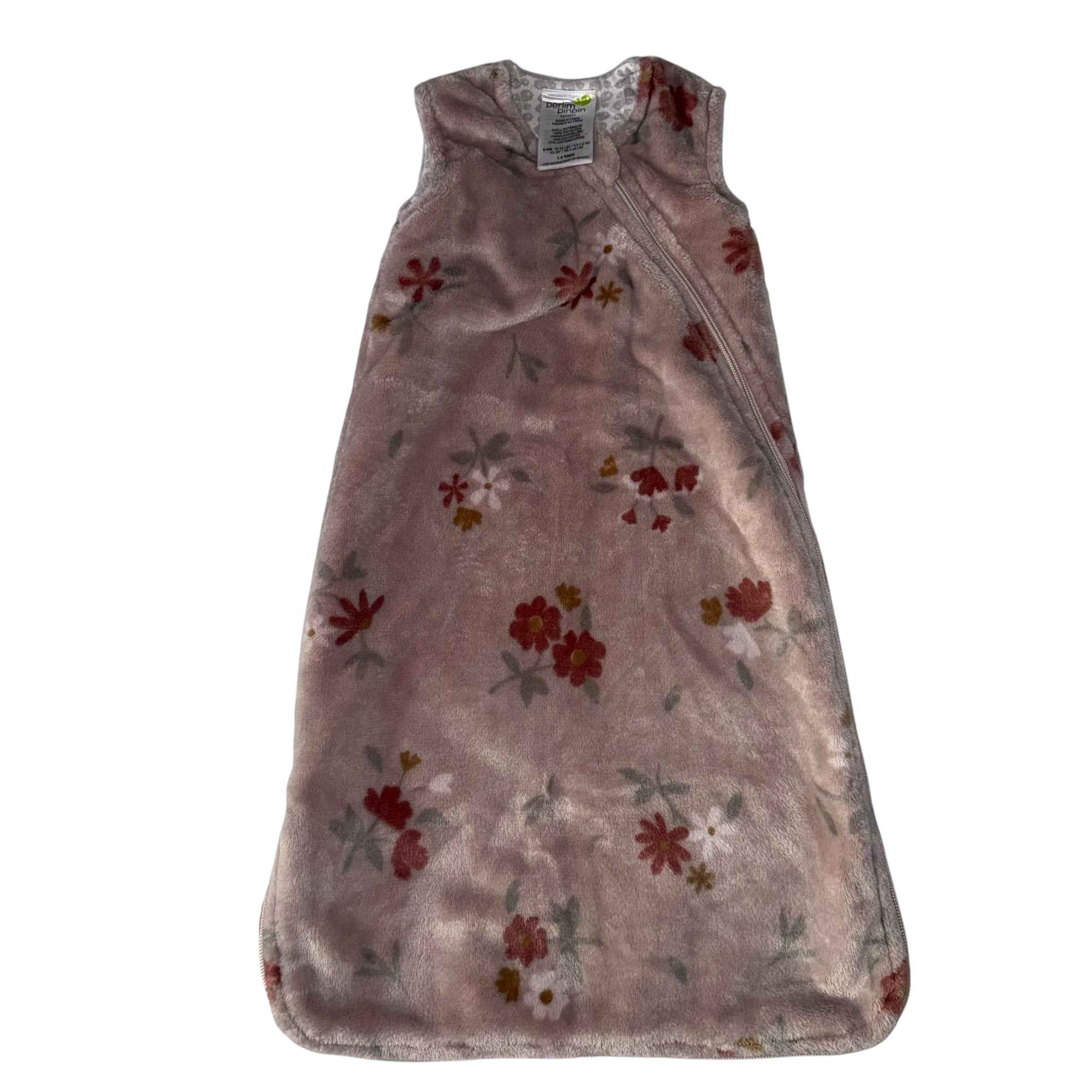 Perlimpinpin Plush Fleece 1.5 TOG Sleep Sack (Pink Flowers) - Ready Kids Canada