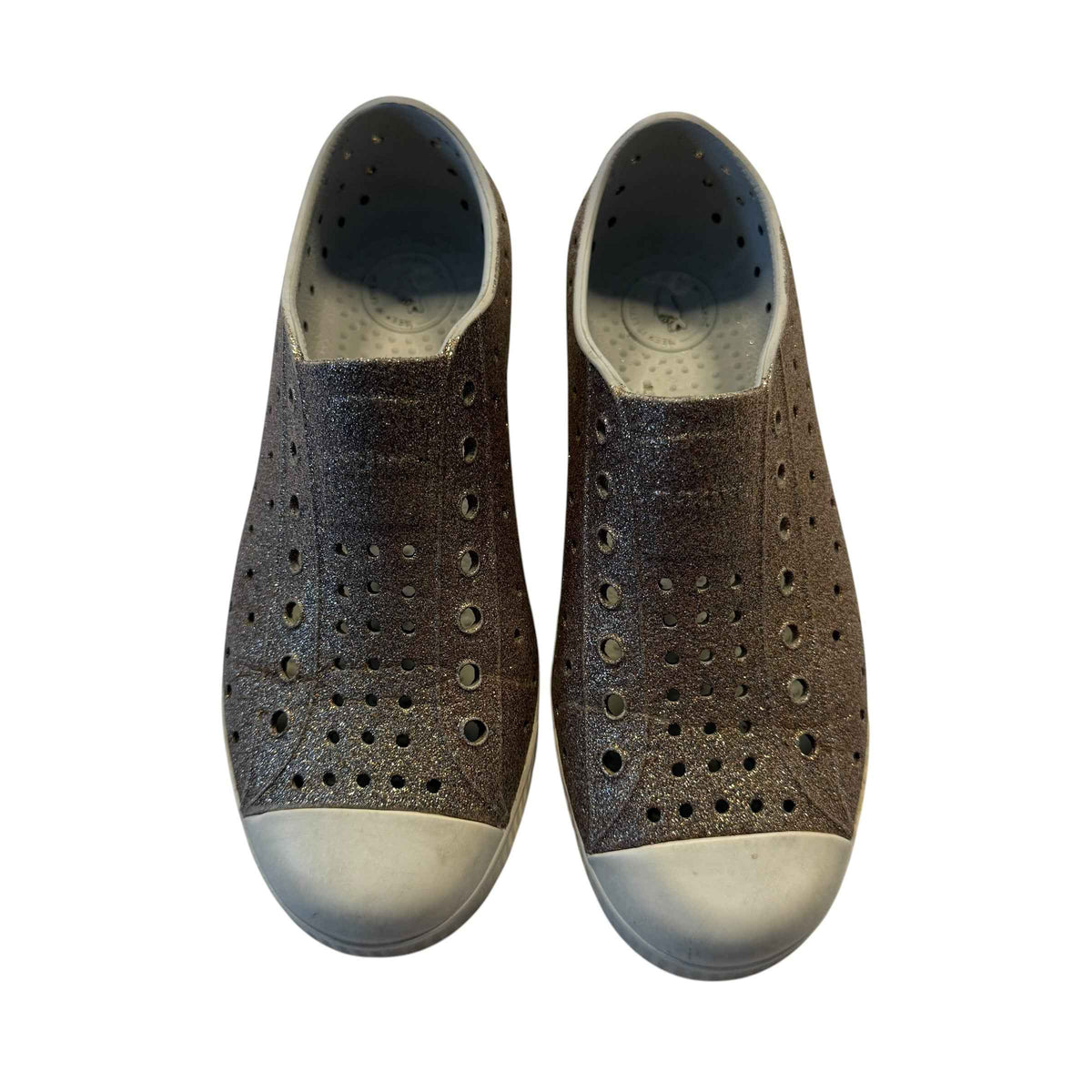 Native Shoes Jefferson Glitter Slip-On Sneakers Size J3 Big Kid - Ready Kids Canada