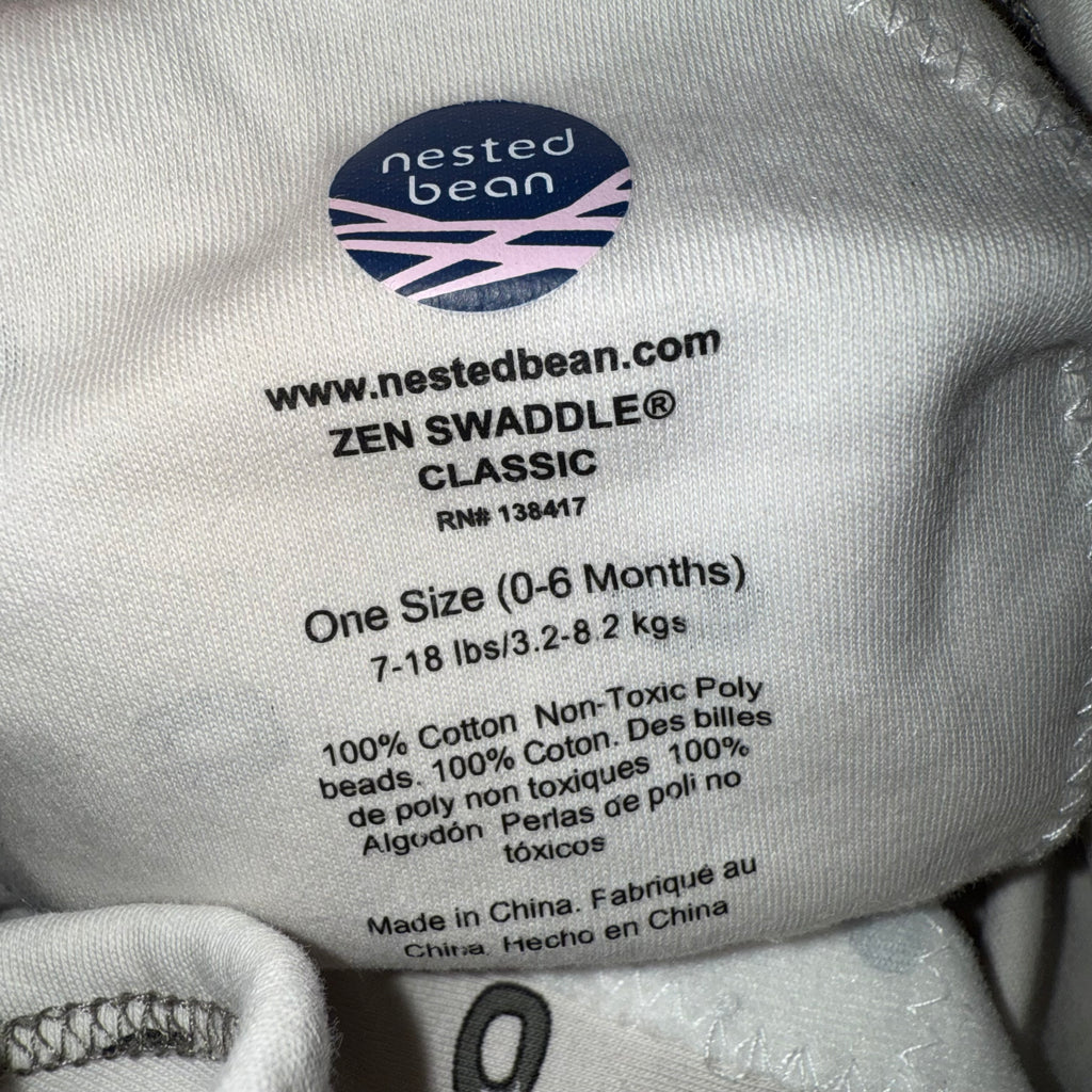 Nested Bean Zen Classic swaddle 0-6 months cotton 1.5 TOG with Cuddle Pad
