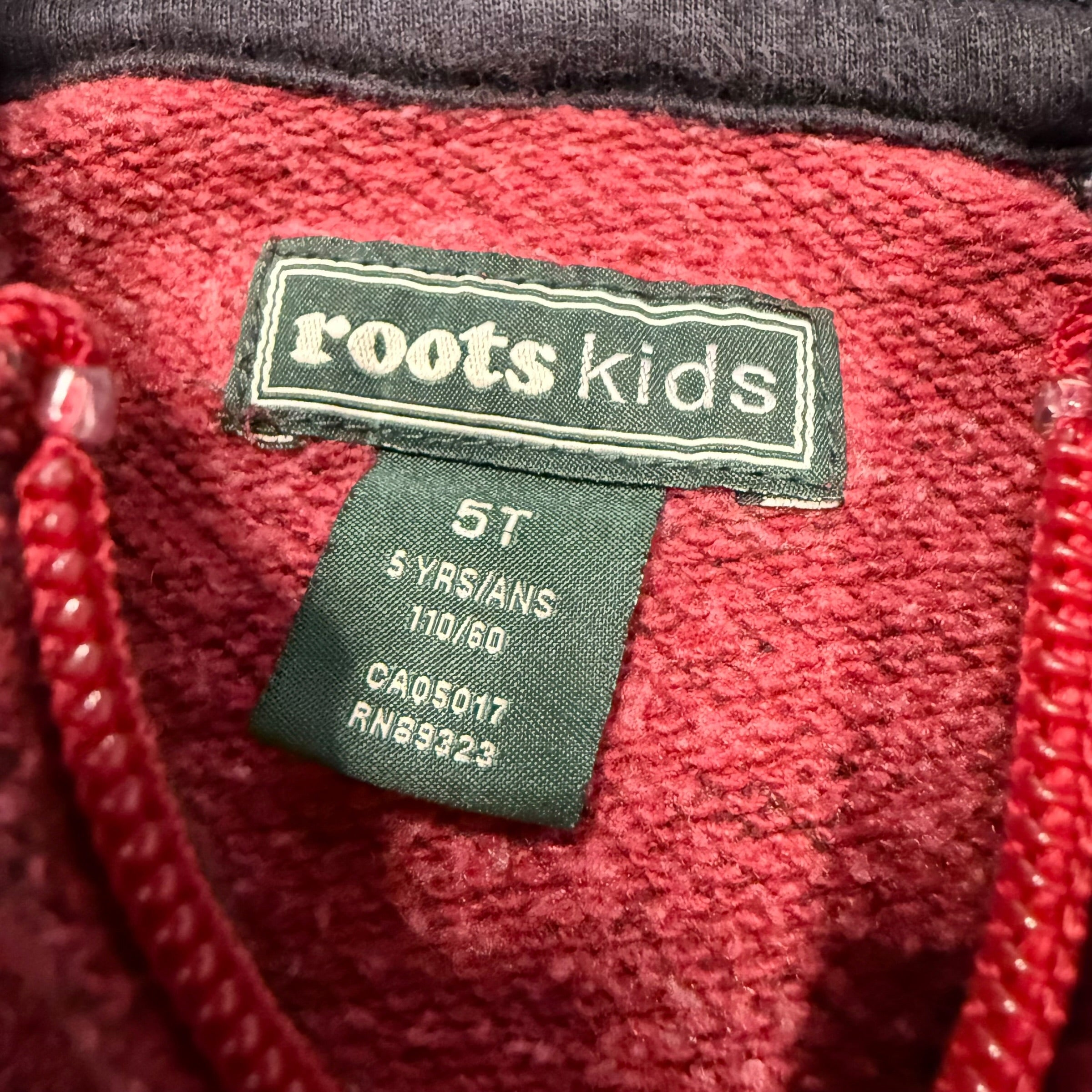 Roots Size 5 Burgendywine Hoodie Full Zip Sweatshirt - Ready Kids Canada