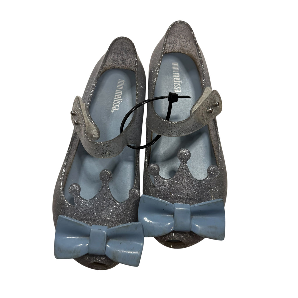Mini Melissa Silver Glitter Cinderela Jelly Sandals Little Kid Size 11 - Ready Kids Canada