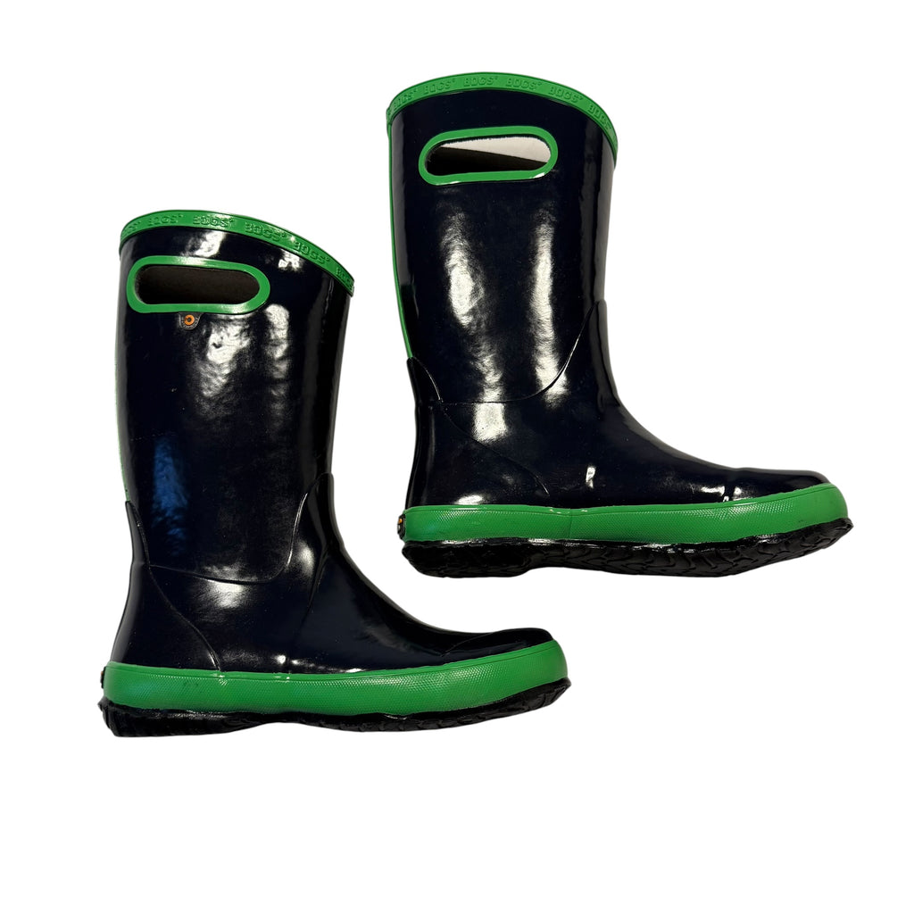 BOGS Kids' Waterproof Rain Boots – Navy / Green - Ready Kids Canada