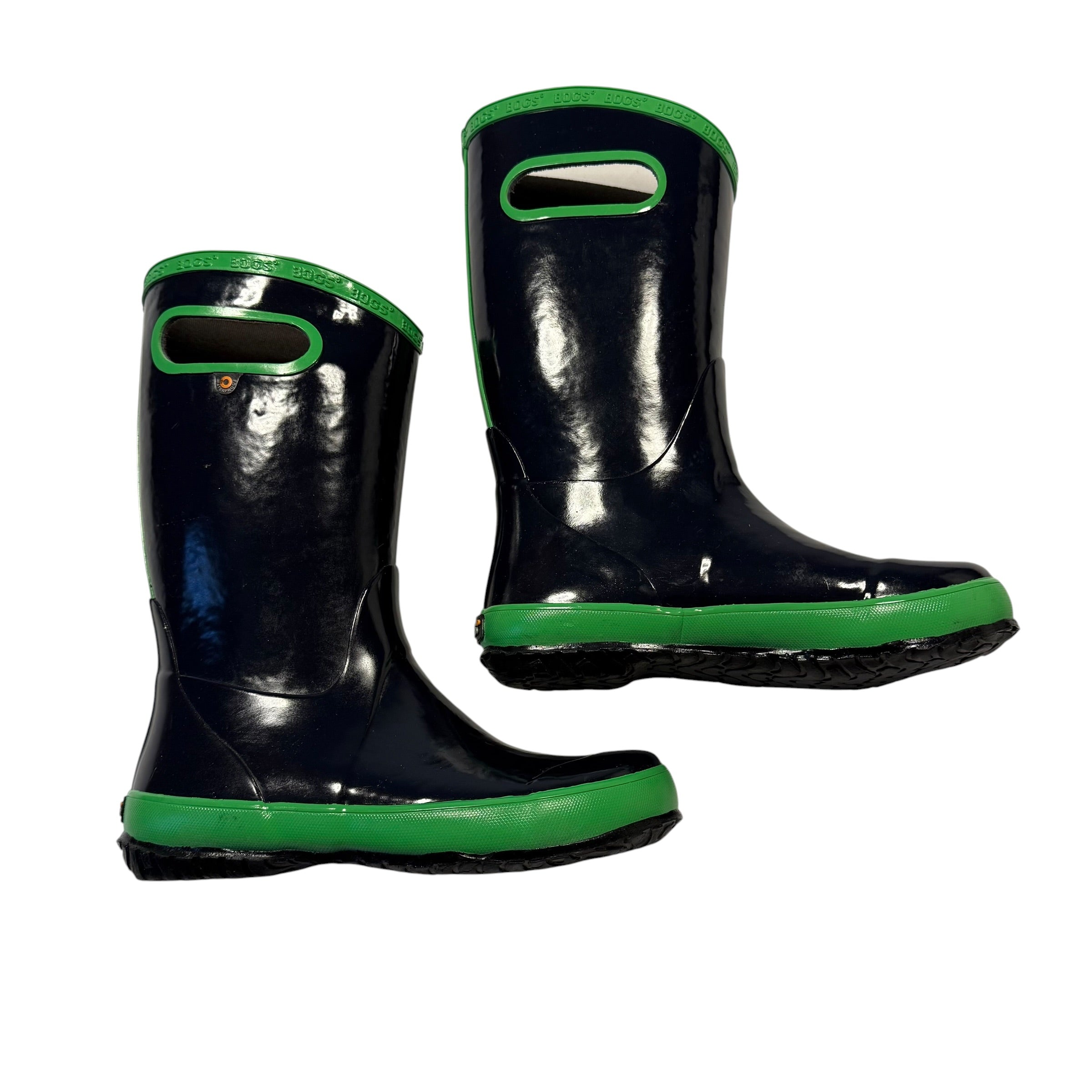 BOGS Kids' Waterproof Rain Boots – Navy / Green - Ready Kids Canada
