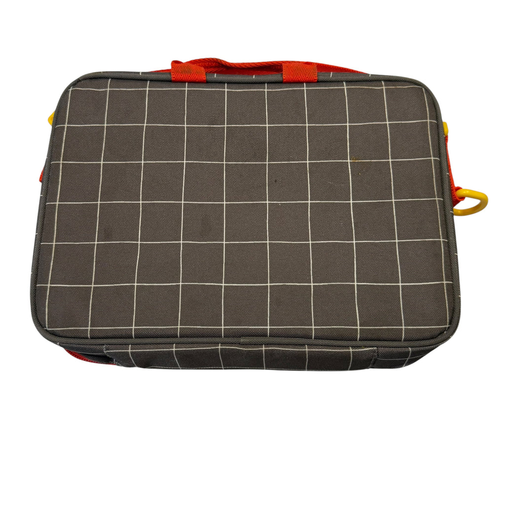 PlanetBox Rover Stainless Steel Bento Lunchbox Combo with 2-in-1 Lunch Tote Bag (Grey Grid / Bright Orange) - Ready Kids Canada
