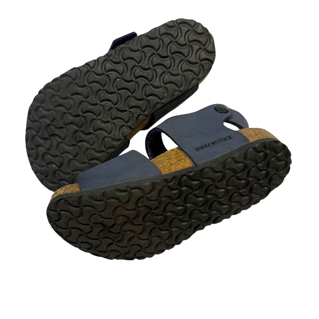 BIRKENSTOCK Kids Milano Essentials Birkibuc Ankle-Strap Sandal - Navy Blue, Size 11 Little Kids (EU 29) - Ready Kids Canada