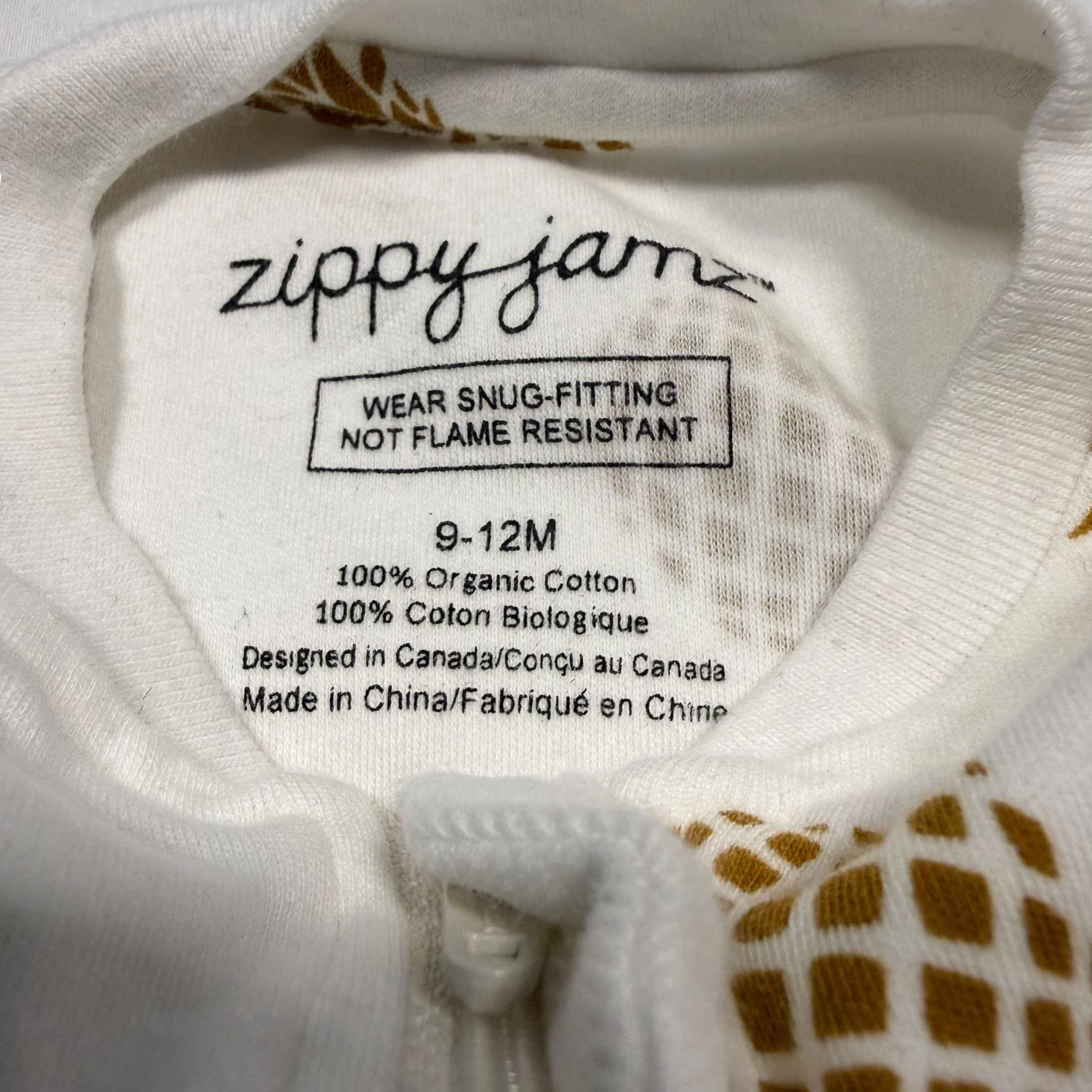 Zippyjams Organic Cotton Footed Baby Sleeper Pineapples Print 9-12 Months