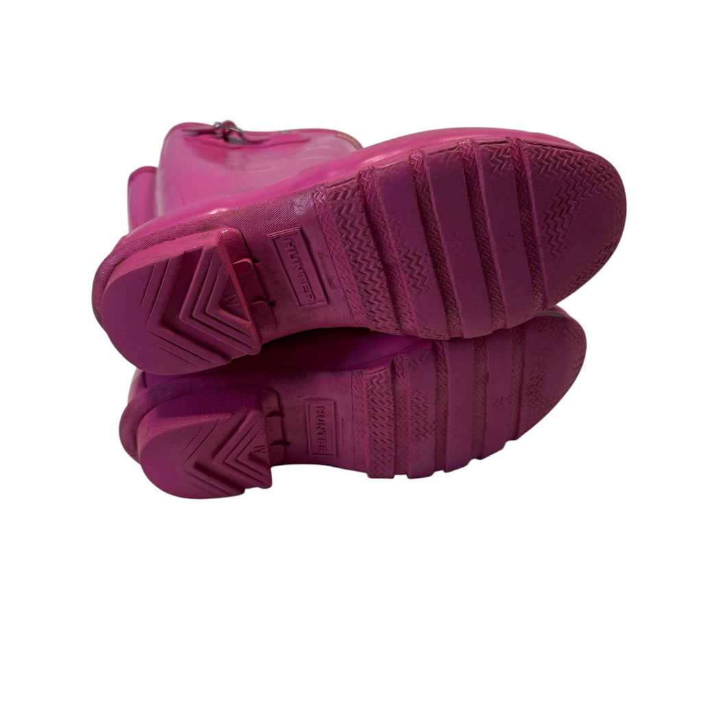 Hunter Kids Original Big Kids Bright Pink Rain Boots Size 4