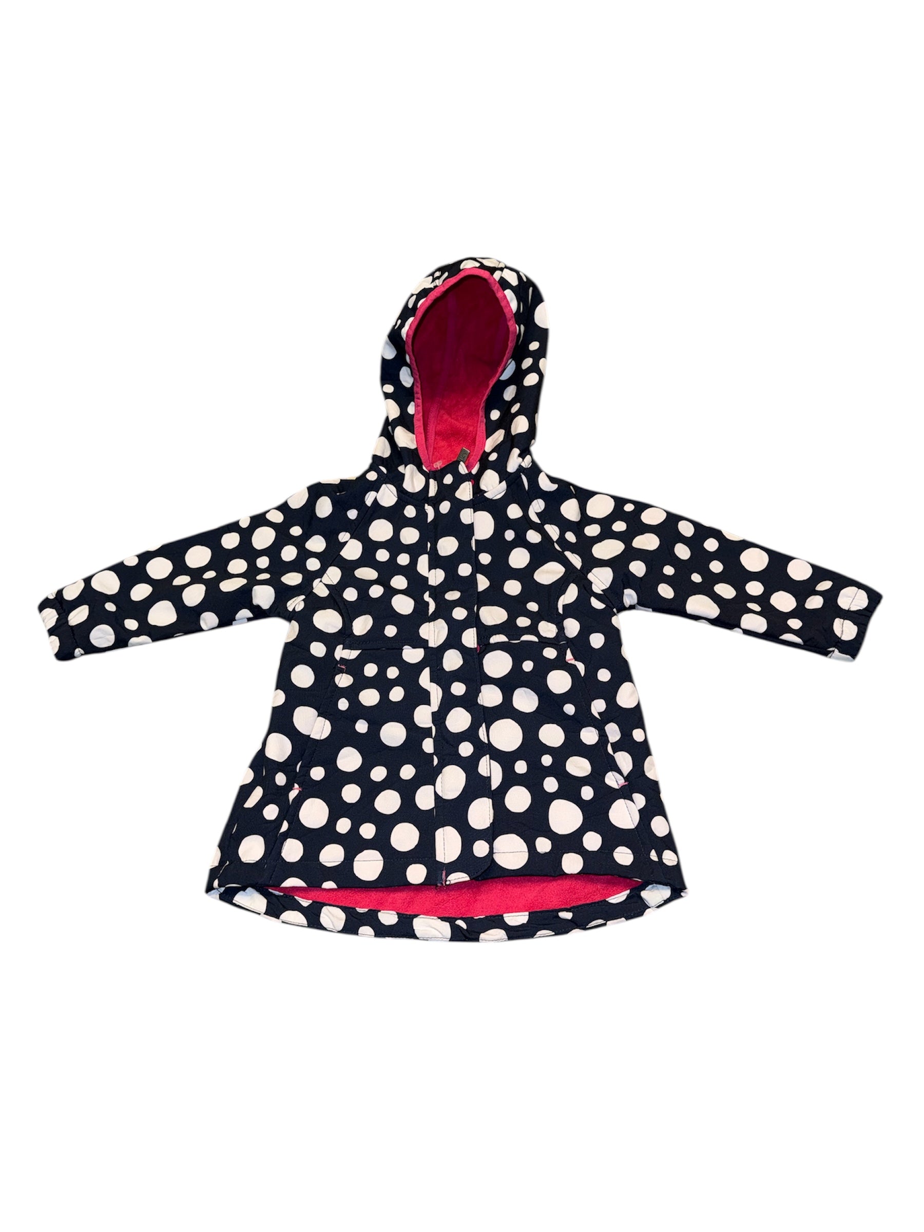 Hatley 3T girls polka dots zip-up lightweight rain jacket pink waterproof