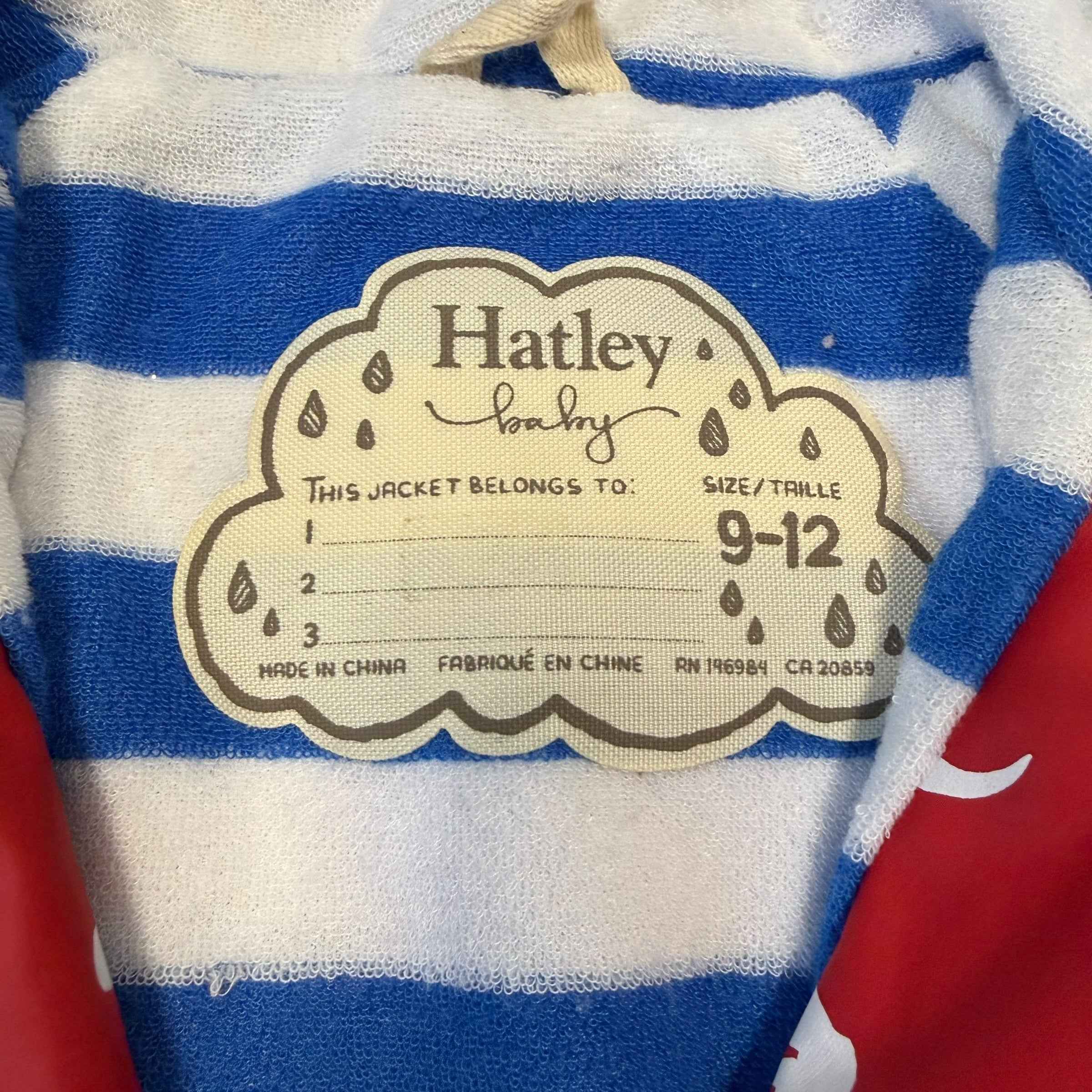 Hatley Baby Red Dinosaur Raincoat 9-12 Months - Ready Kids Canada