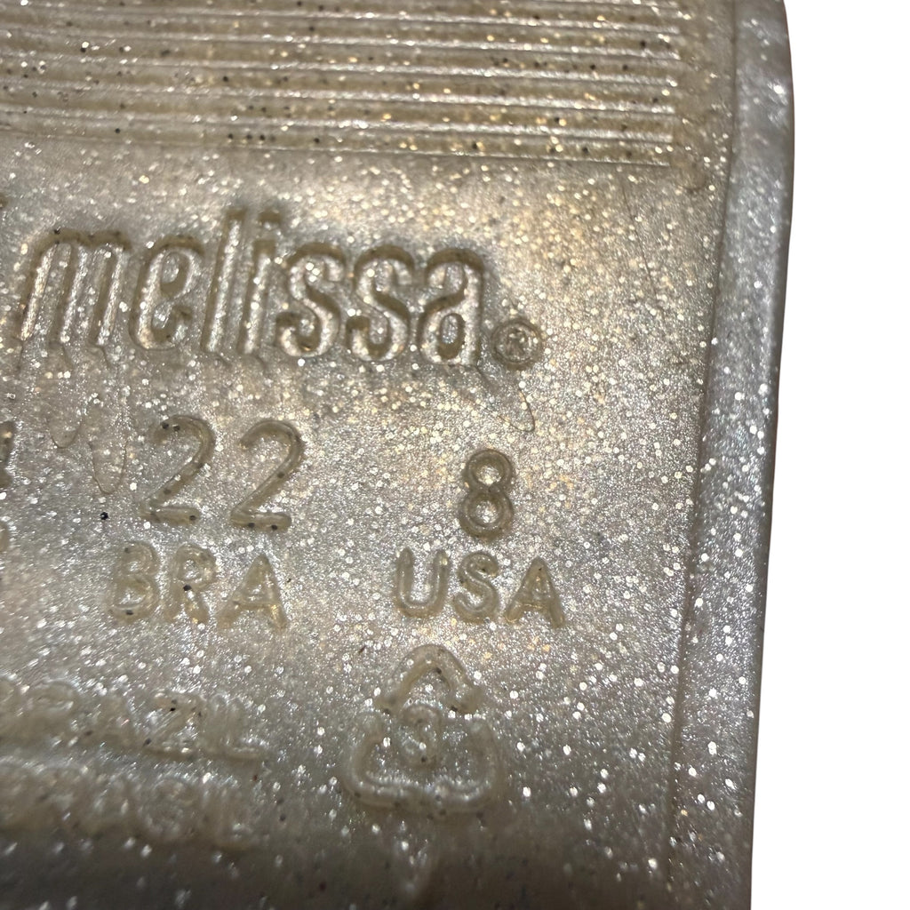 Mini Melissa Dora Kids Mary Jane Shoes Size 8 Toddler Gold Glitter - Ready Kids Canada