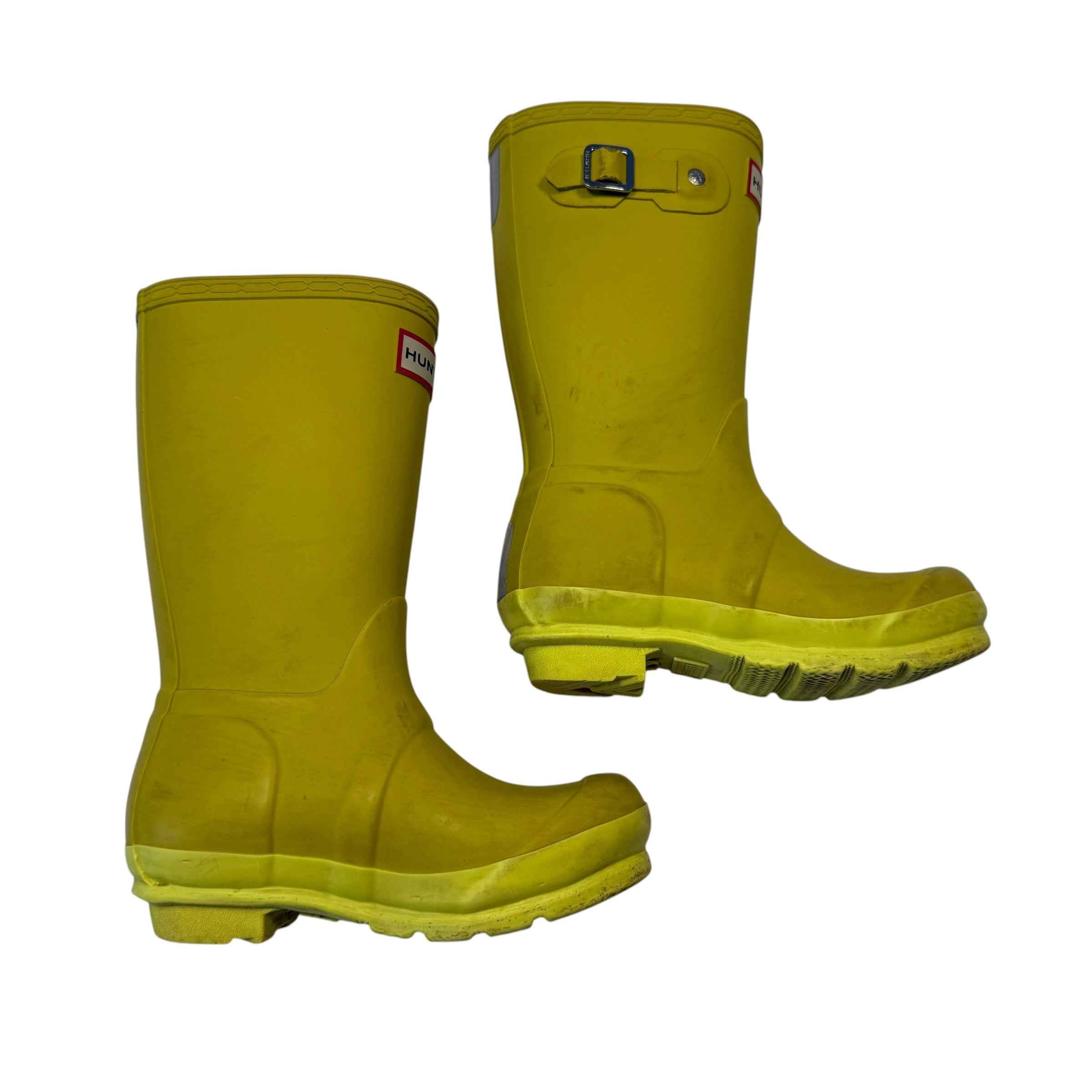 Hunter Kids Original First Classic Lime Green Rain Boots Size 12/13