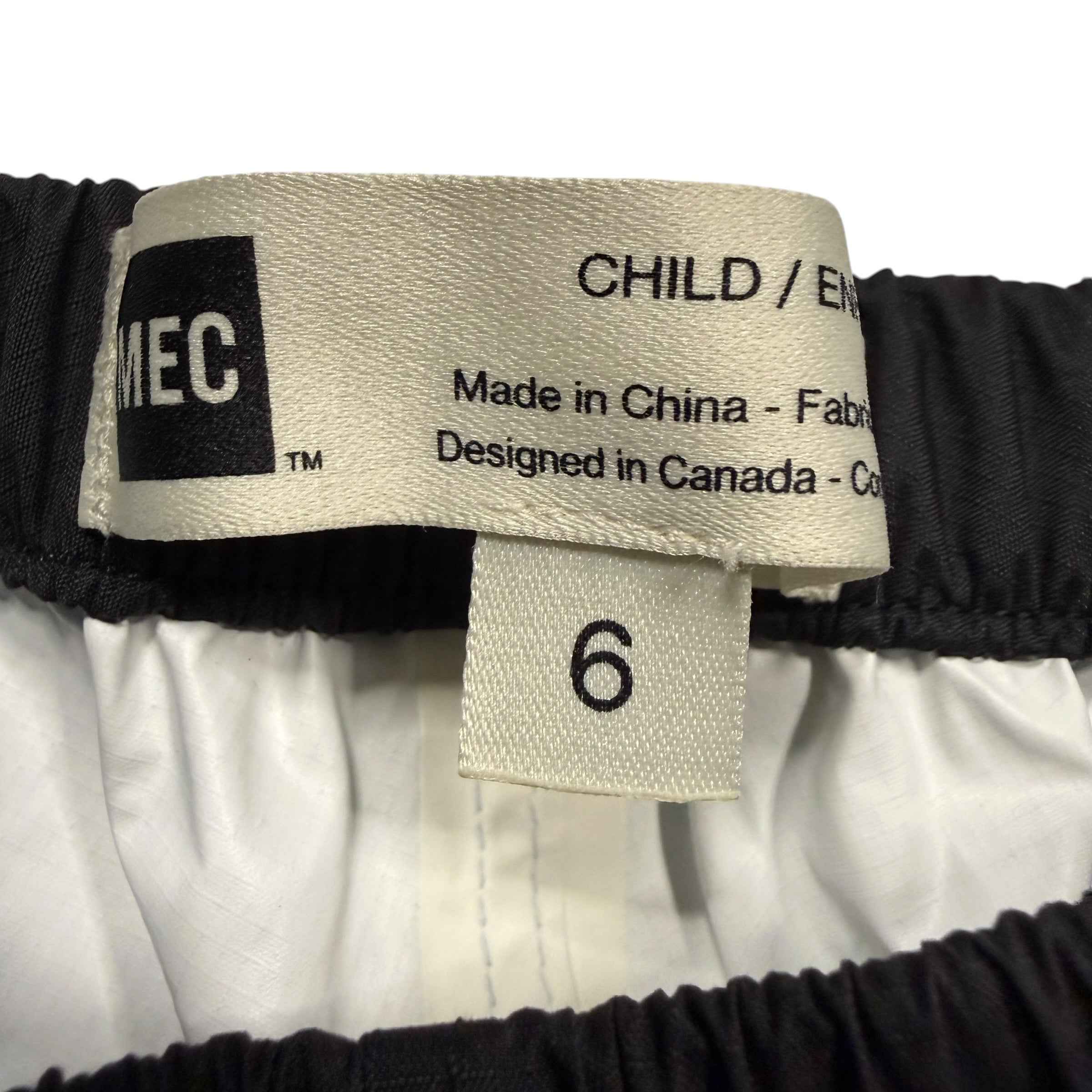 MEC Kids Rain Splash Pants - Black, Size 6 - Ready Kids Canada