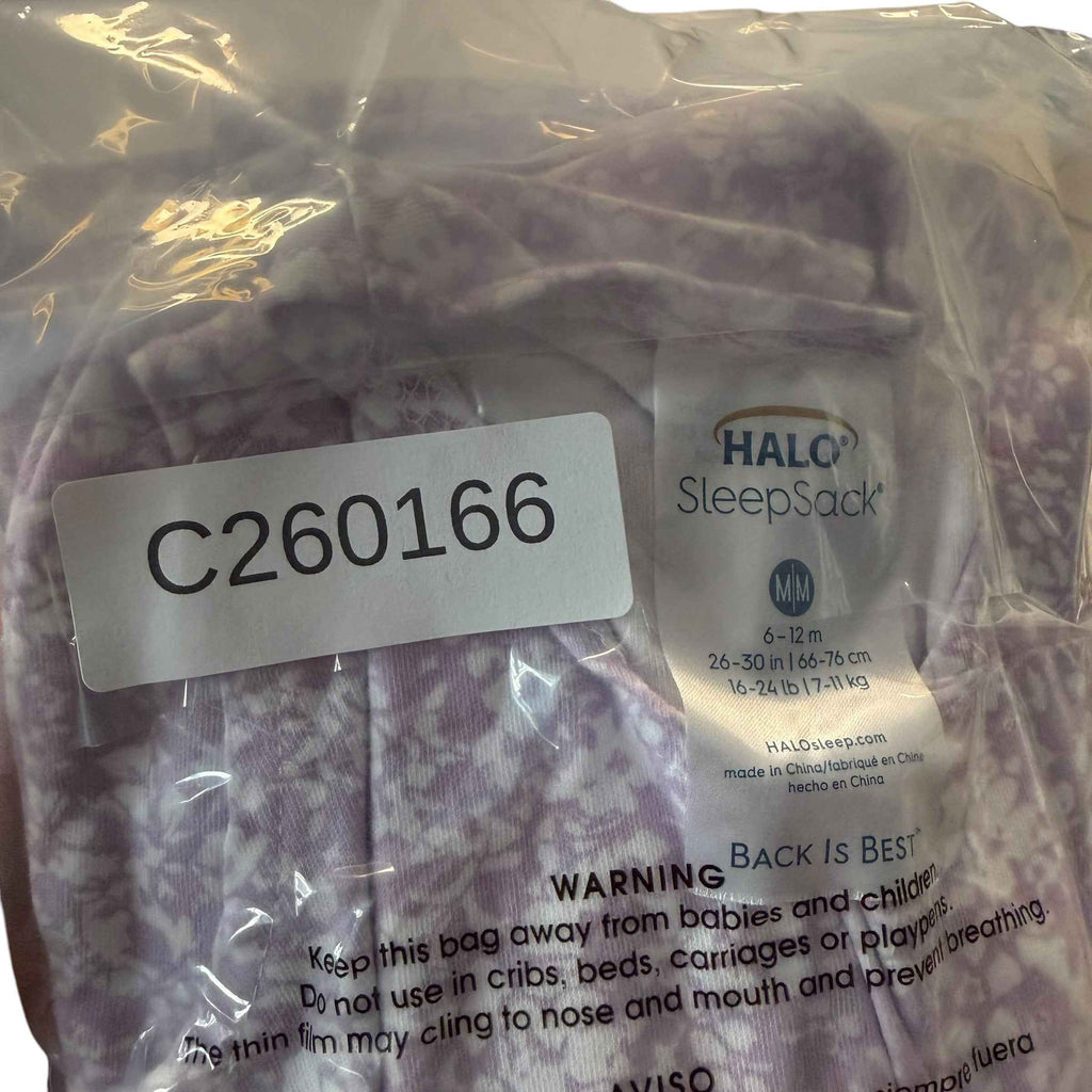 HALO SleepSack 100% Cotton Wearable Blanket, Medium, 6–12 Months (Aster Flowers Purple) - Ready Kids Canada
