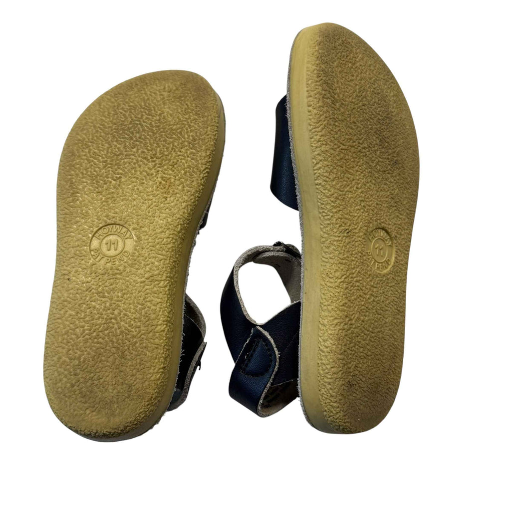 Salt Water Sandals Kids Sun-San Surfer Waterproof Leather Sandals - Navy Blue - Size 11 Little Kid