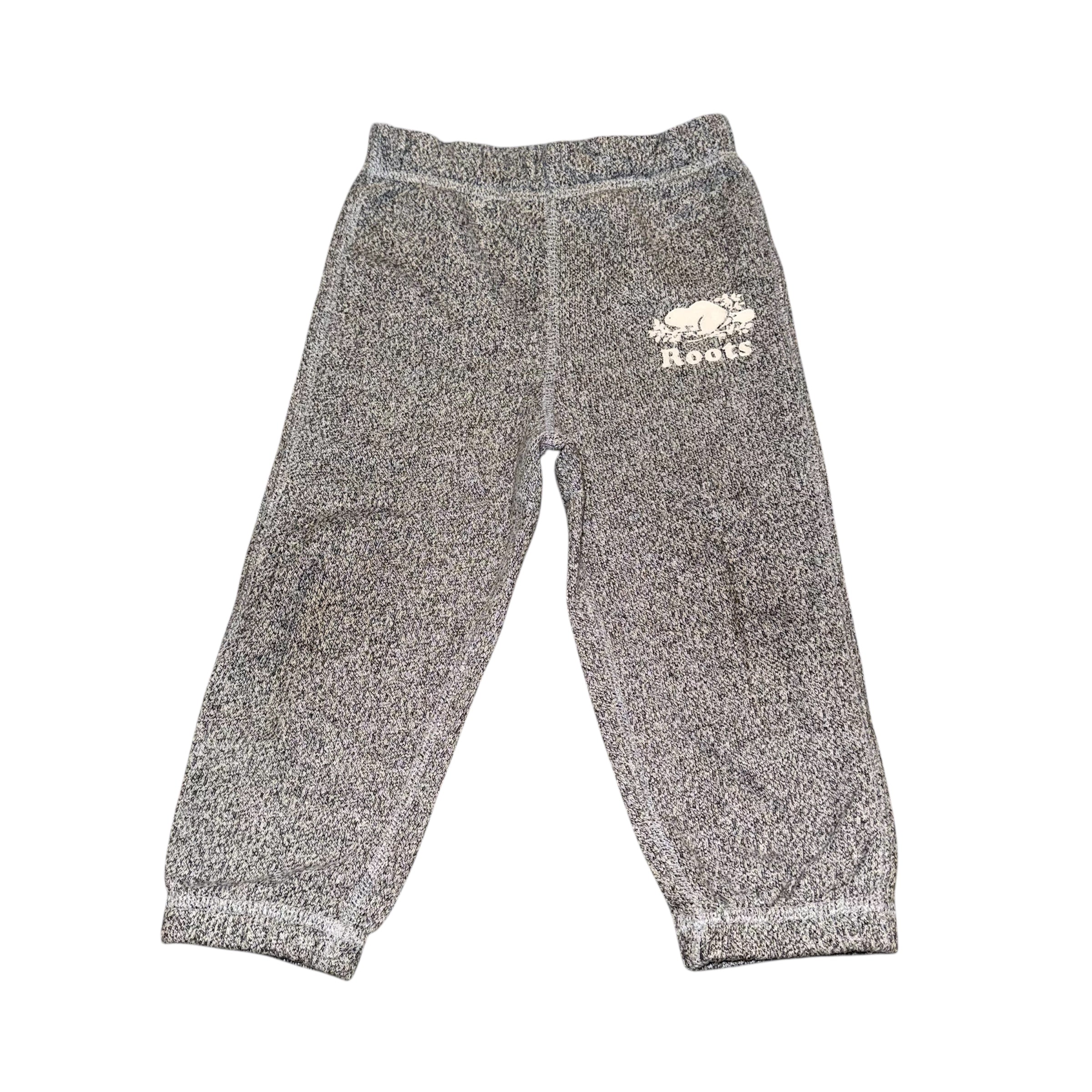 Roots sweatpants 18-24 months heather grey with iconic beaver logo