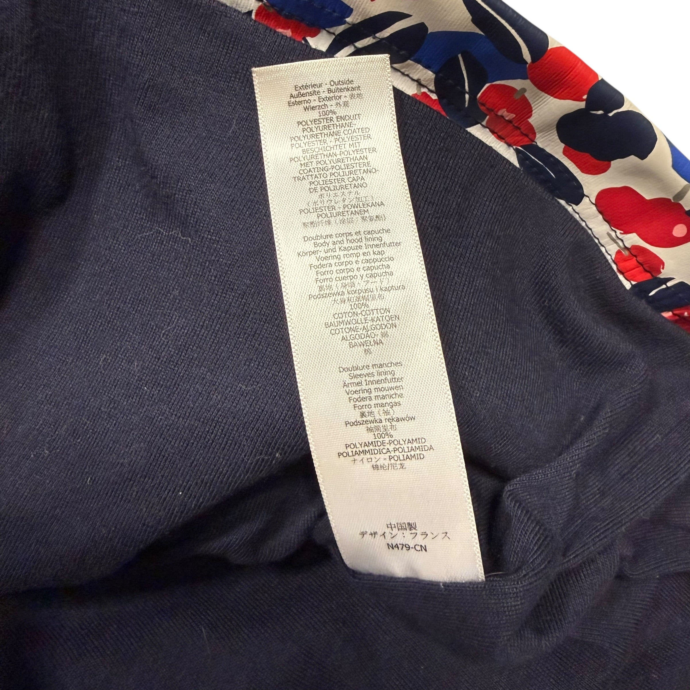 Petit Bateau Kids Size 8 Lined Rain Jacket Cherry Pattern - Ready Kids Canada