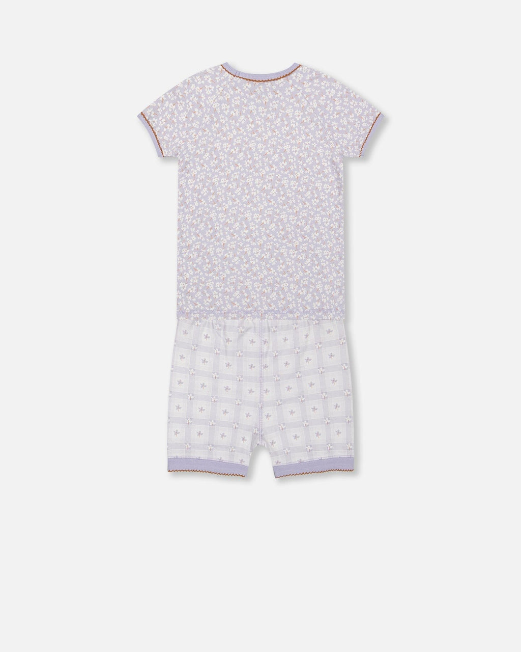 Deux Par Deux Organic Cotton Two Piece Pajama Set Lilac Printed Little Flowers NEW BNWT - Ready Kids Canada