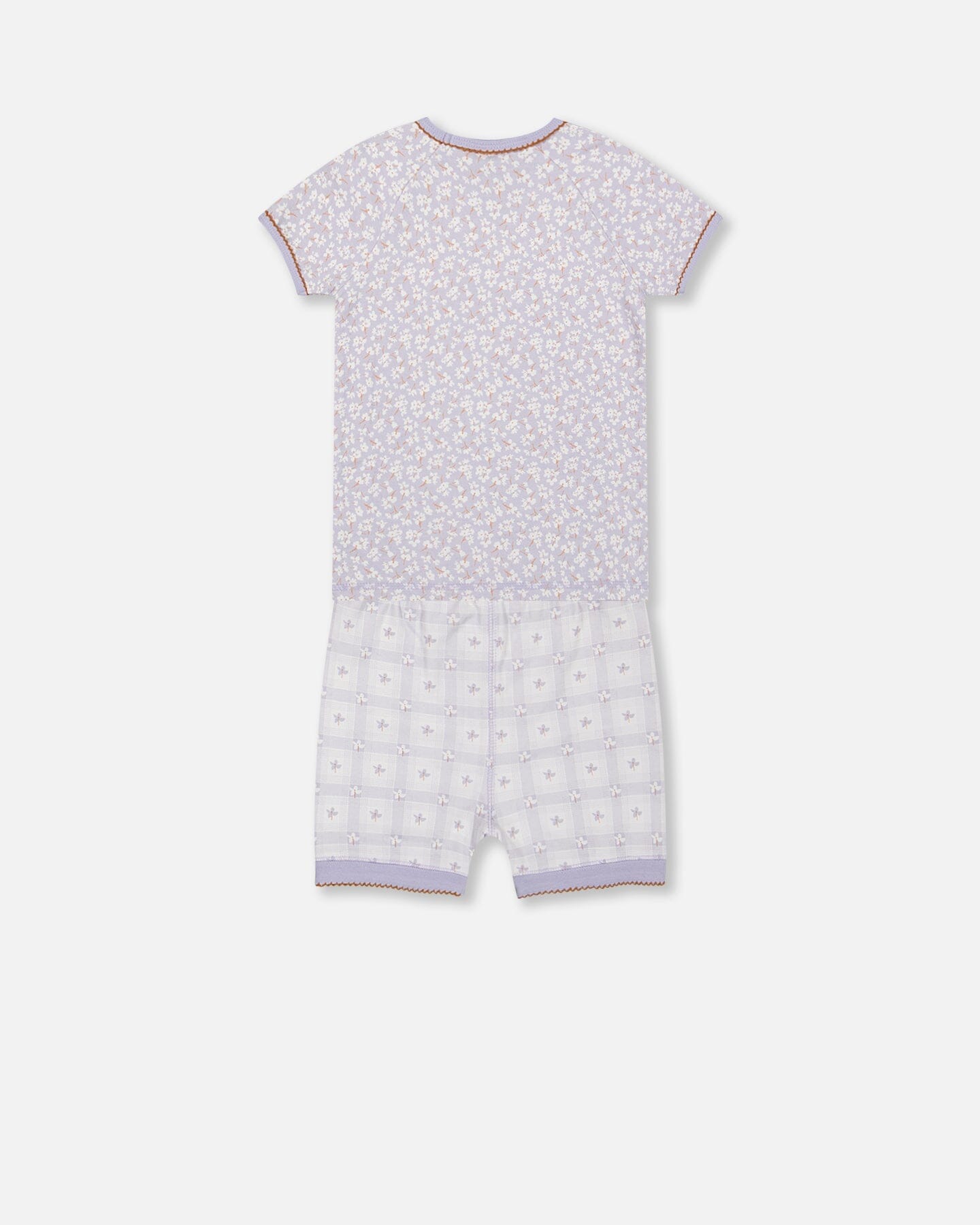 Deux Par Deux Organic Cotton Two Piece Pajama Set Lilac Printed Little Flowers NEW BNWT - Ready Kids Canada